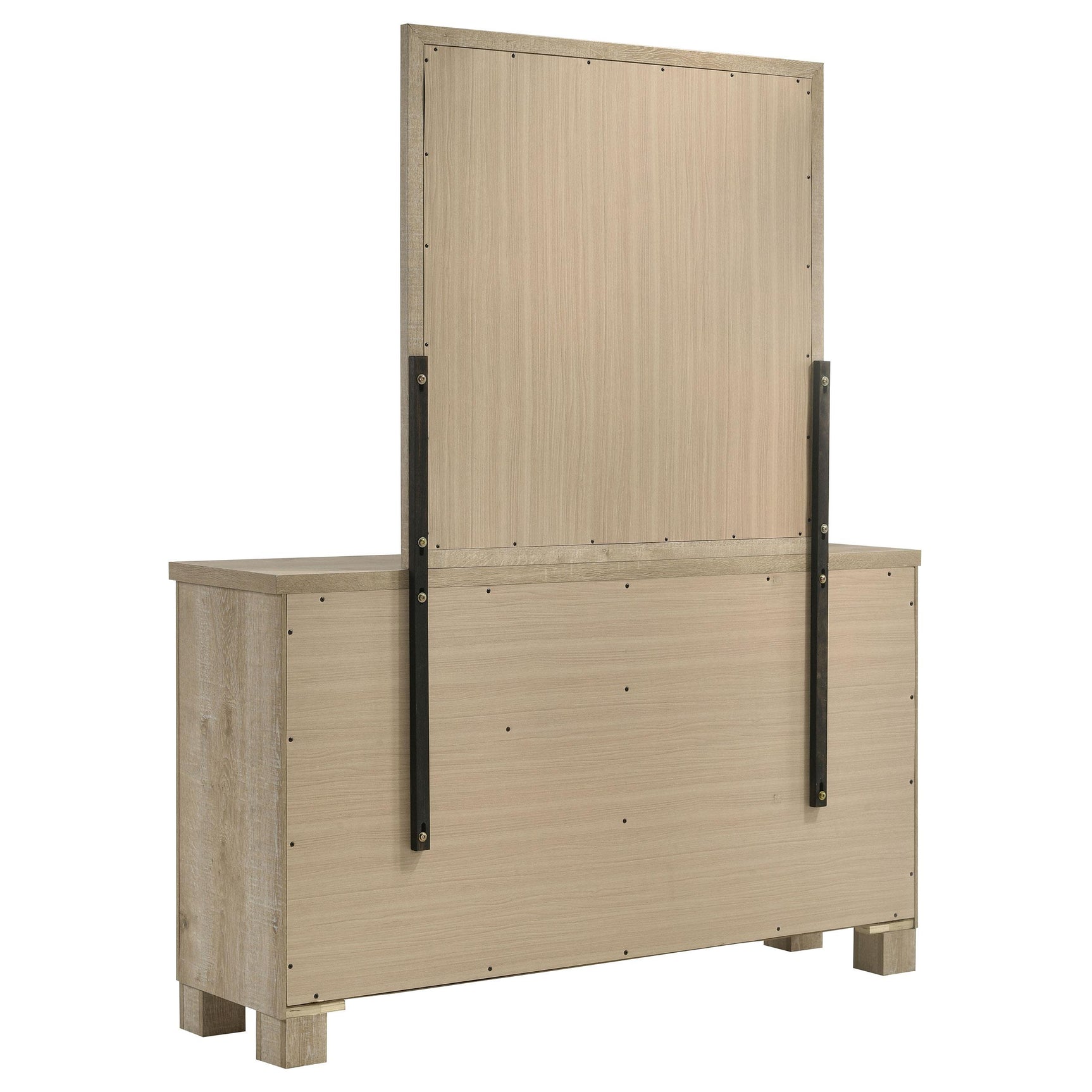 Oakglen Weathered Oak 6-drawer Bedroom Dresser and Mirror - Ornate Home