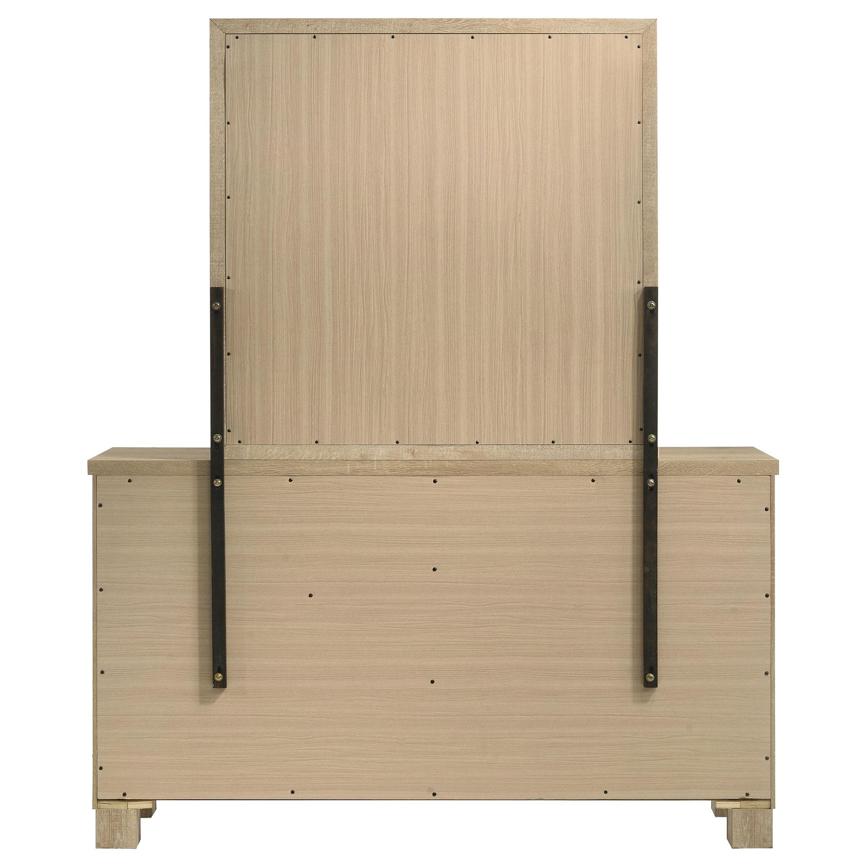 Oakglen Weathered Oak 6-drawer Bedroom Dresser and Mirror - Ornate Home