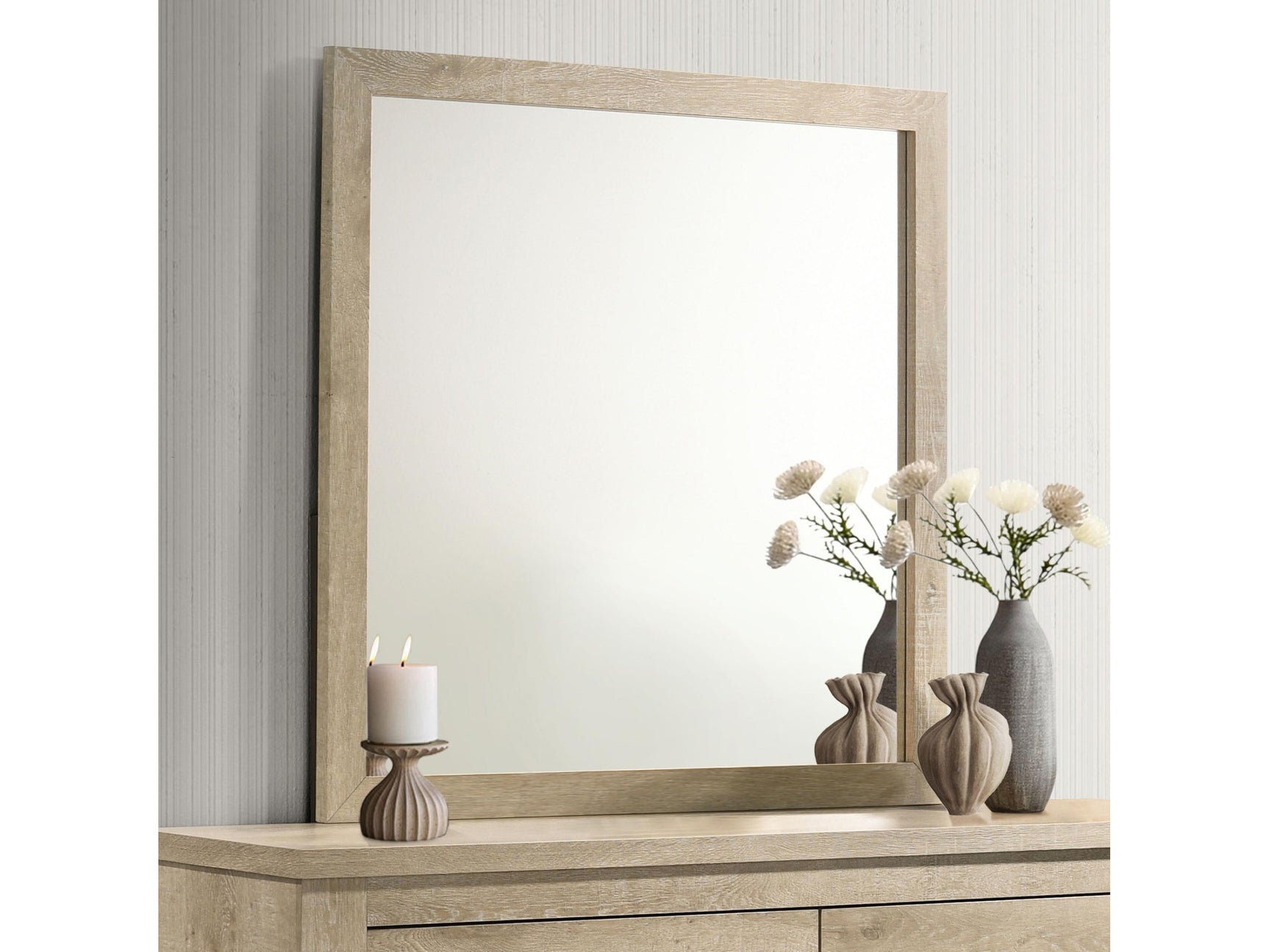 Oakglen Weathered Oak Dresser Mirror - Ornate Home