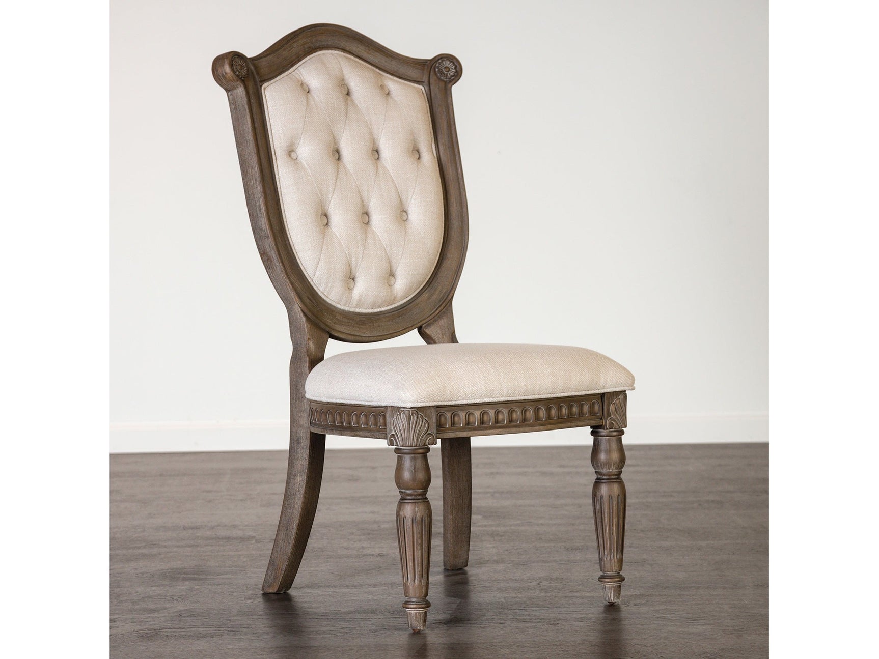 Oakham Weathered Oak/Beige Side Chair (Set of 2) - Ornate Home