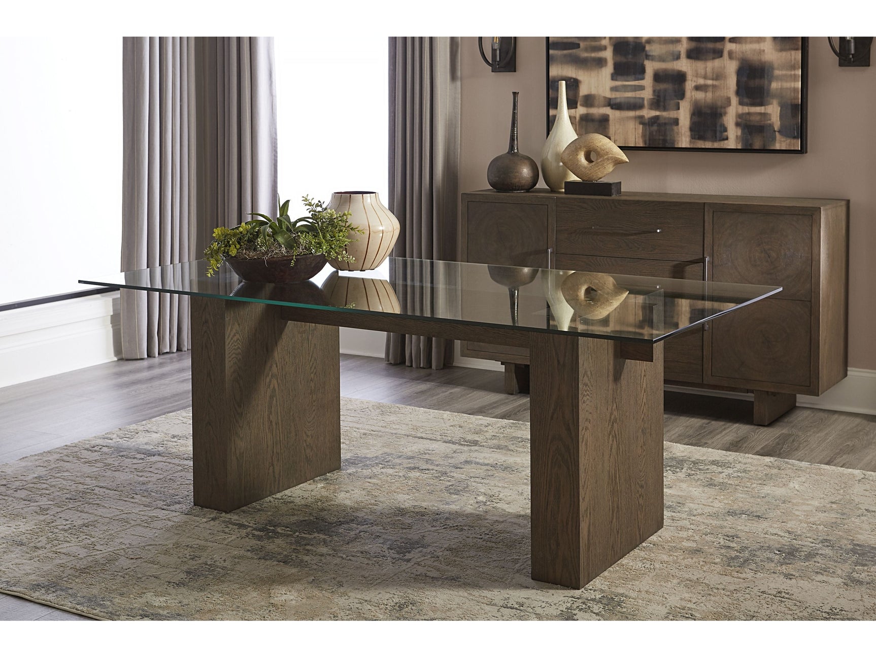 Oakland Glass Table in Brunette - Ornate Home