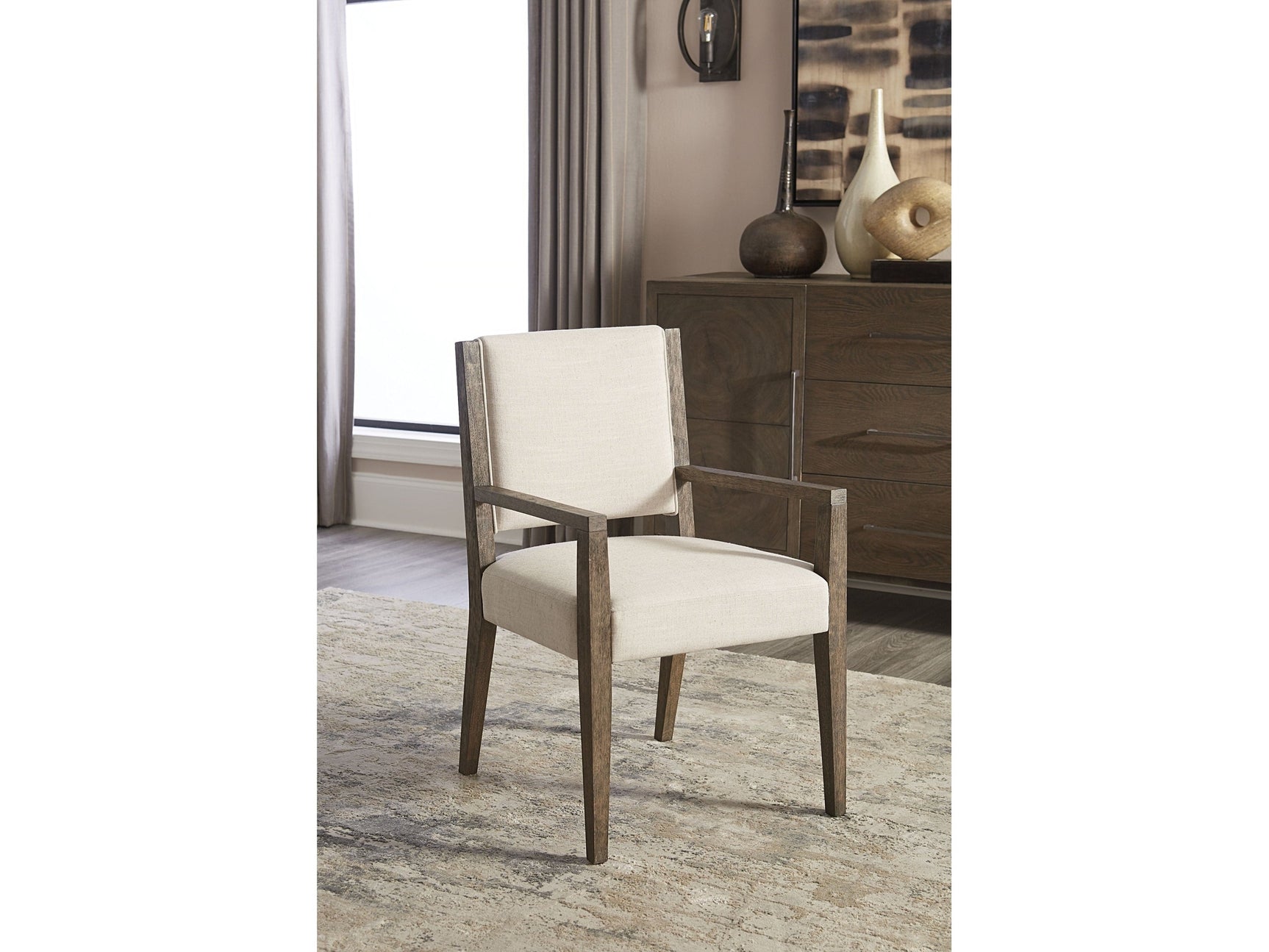 Oakland Upholstered Arm Chair in Brunette (Set of 2) - Ornate Home