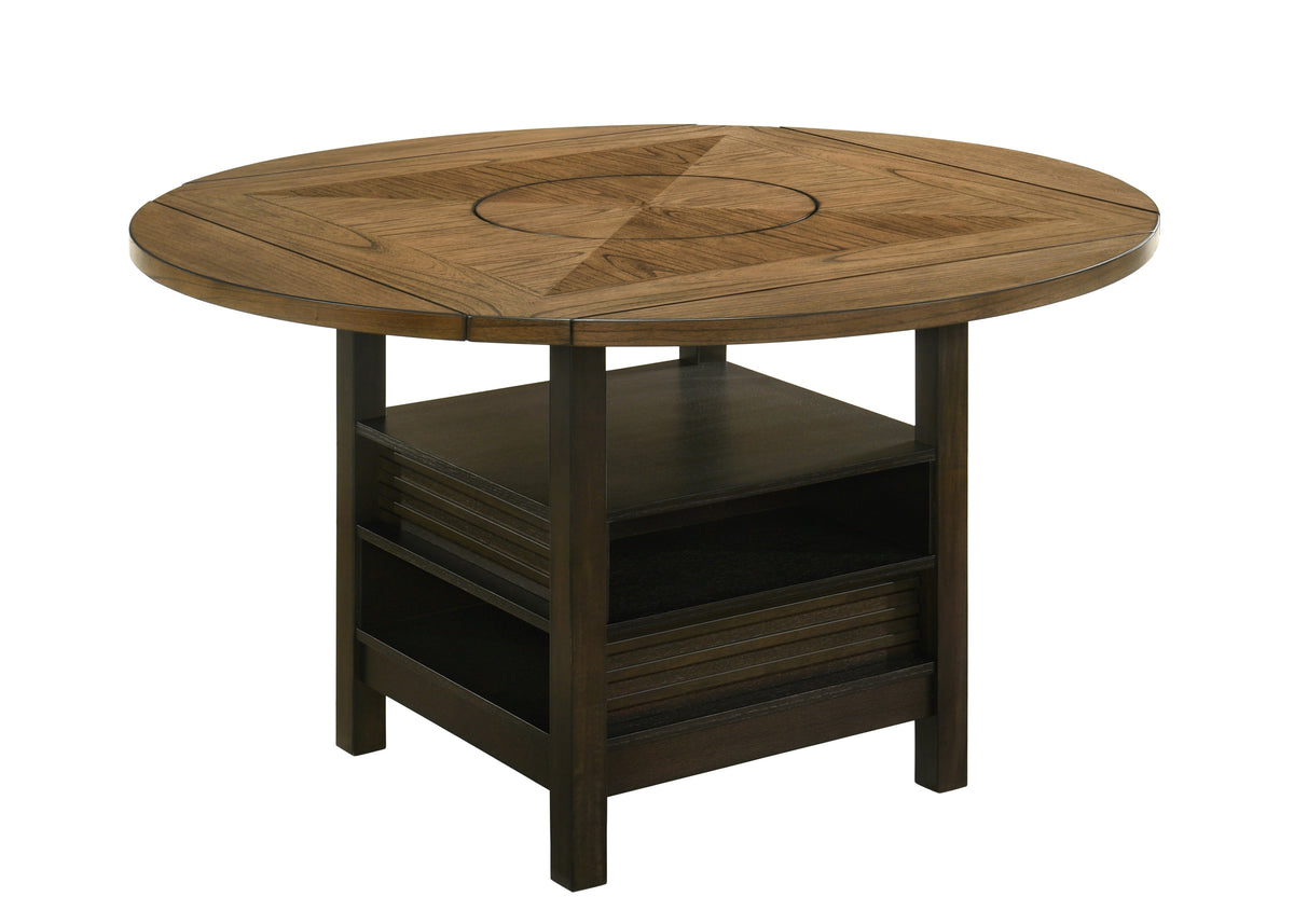 Oakly Brown Round/Square Counter Height Dining Set - Ornate Home
