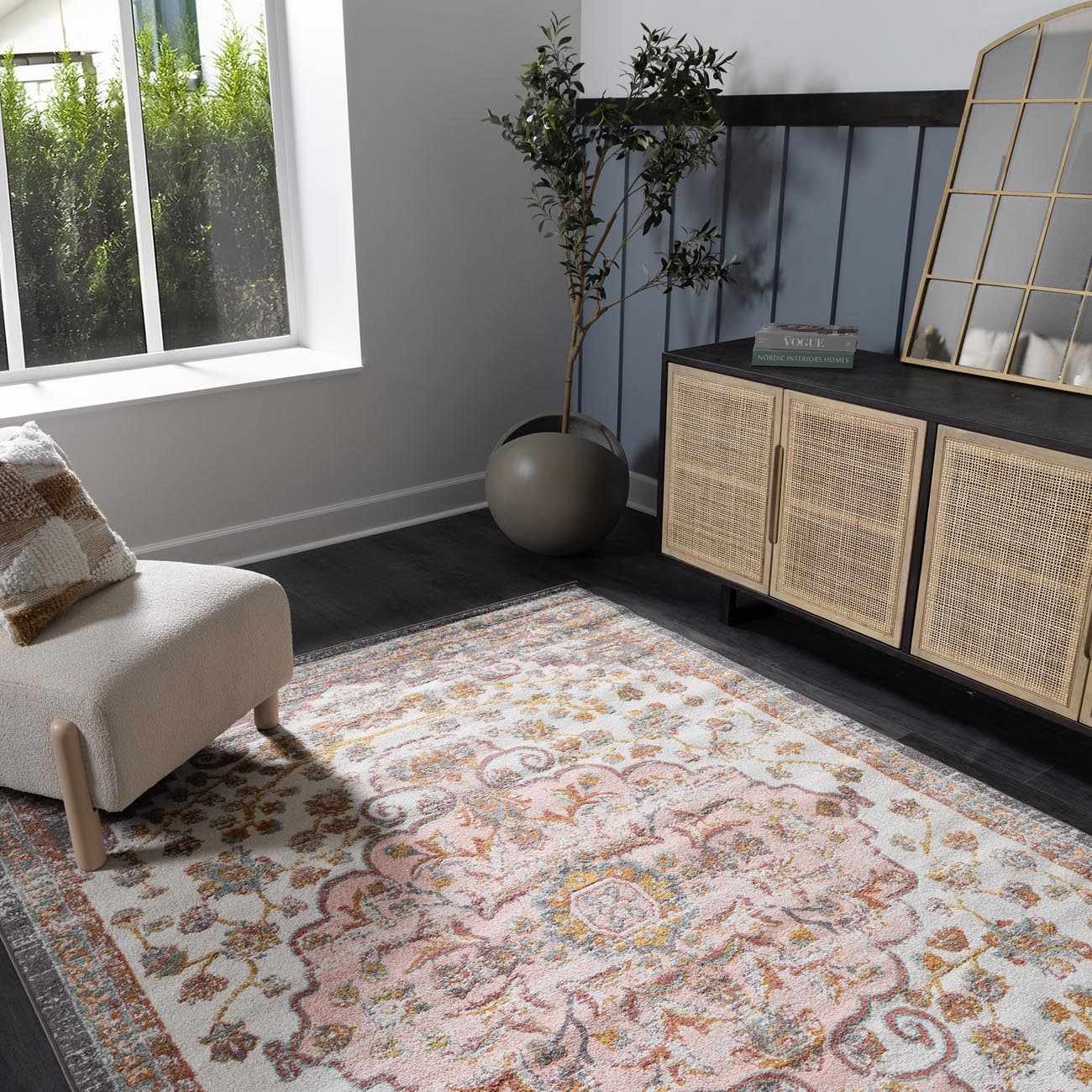Oark Floral Medallion Area Rug - Ornate Home