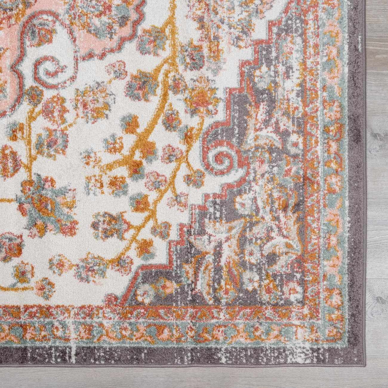 Oark Floral Medallion Area Rug - Ornate Home