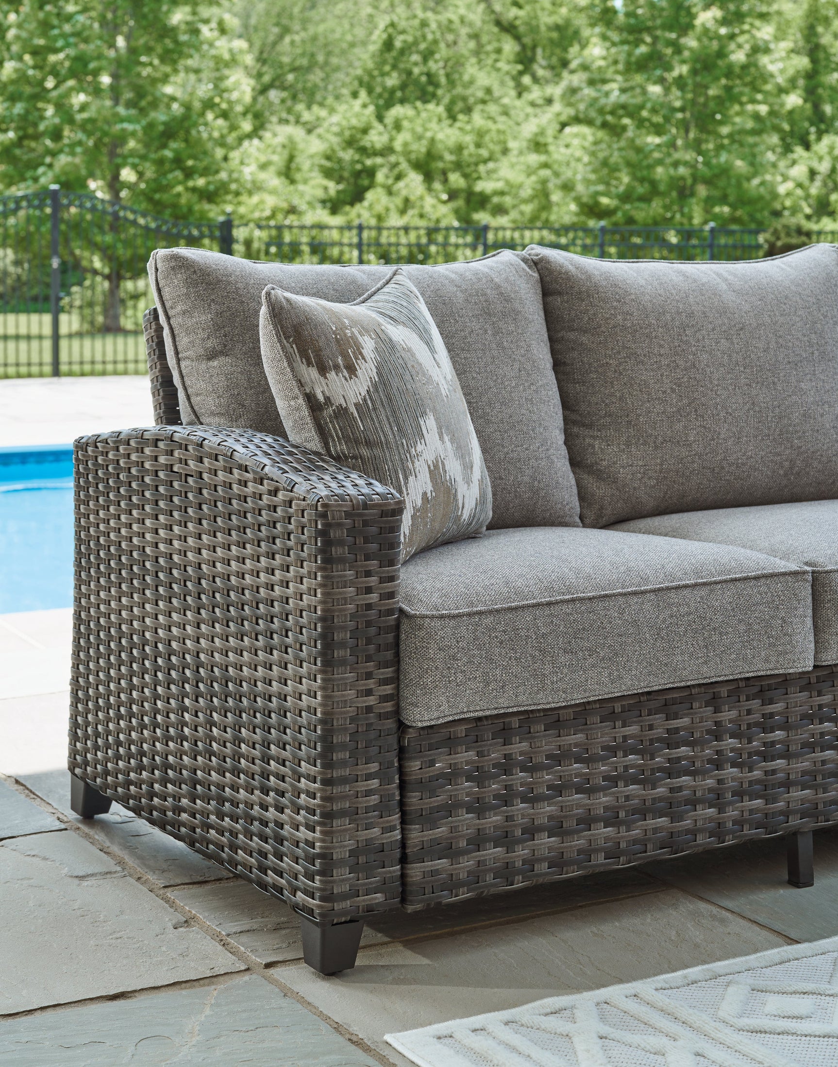 Oasis Court Gray Outdoor Seating Group (Set of 4) - Ornate Home