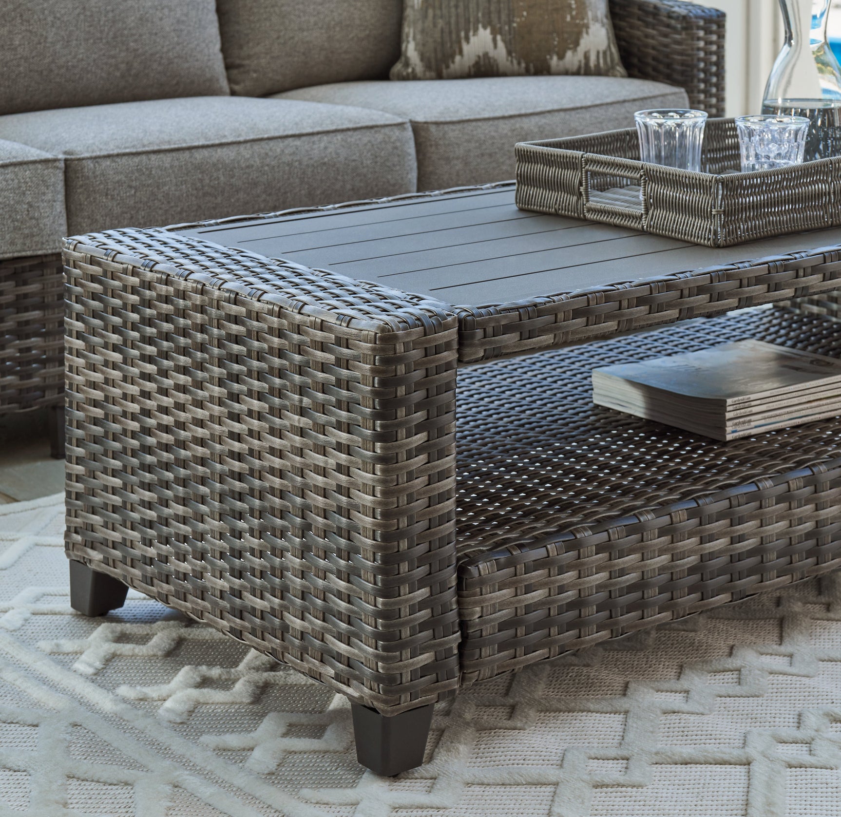 Oasis Court Gray Outdoor Seating Group (Set of 4) - Ornate Home