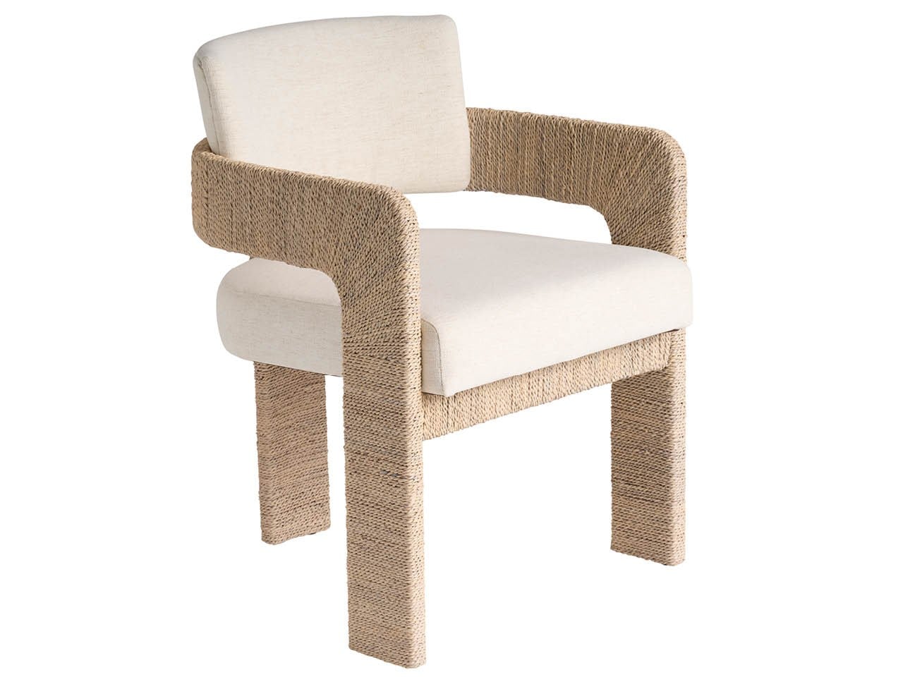 Oasis Crypton Nomad Snow/Natural Abaca Arm Chair - Ornate Home