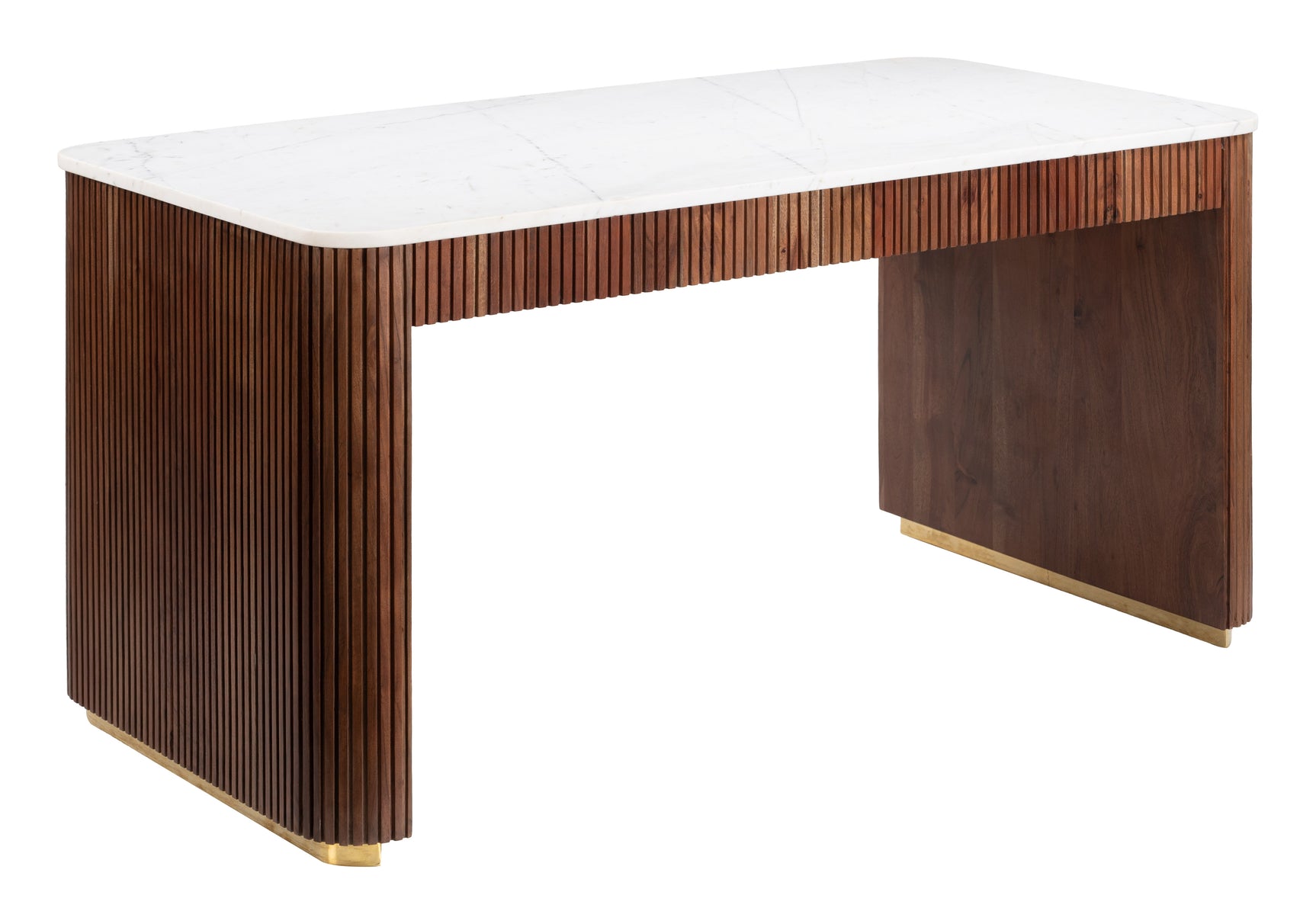 Obeah White & Walnut Desk - Ornate Home