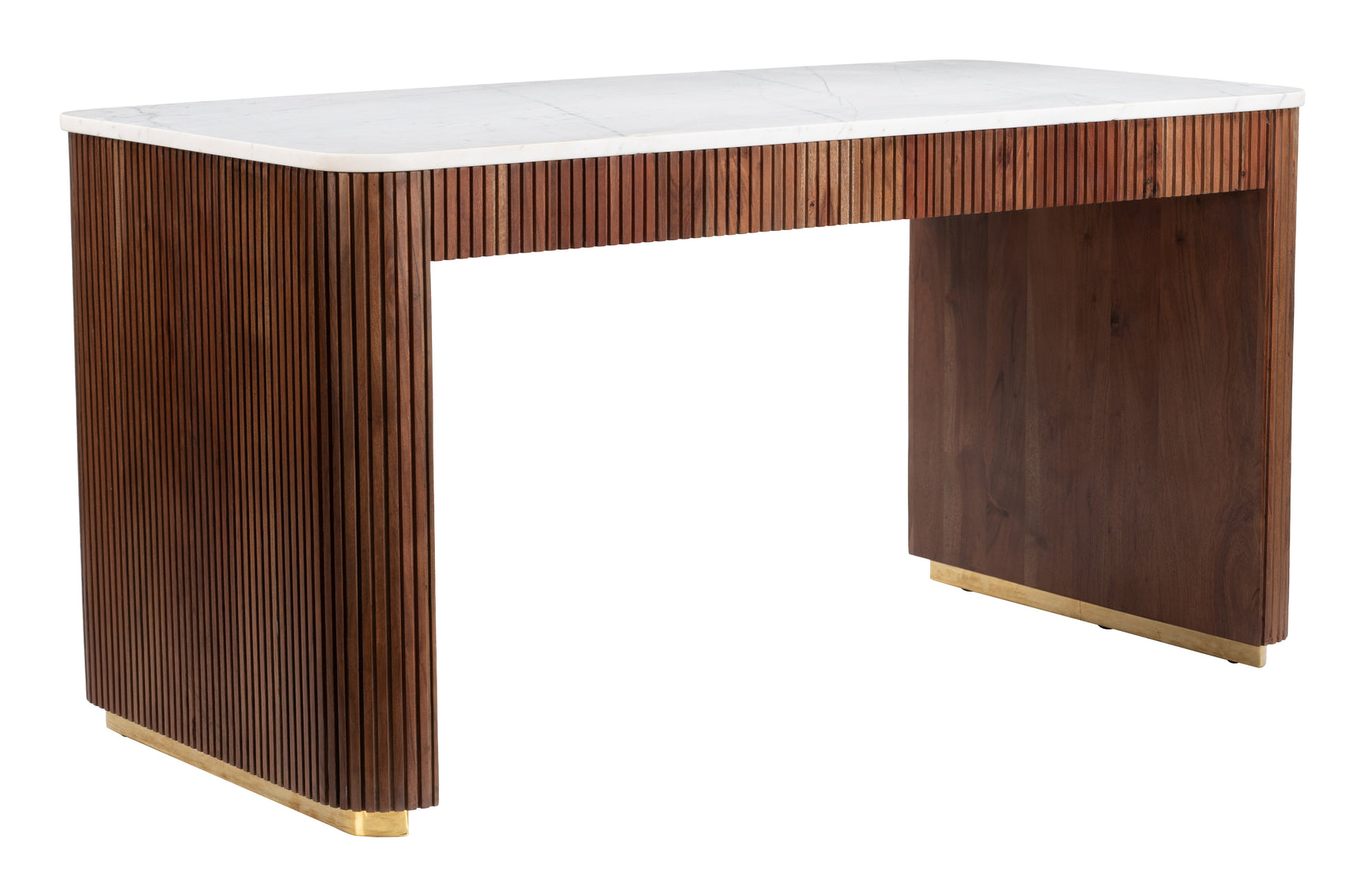 Obeah White & Walnut Desk - Ornate Home
