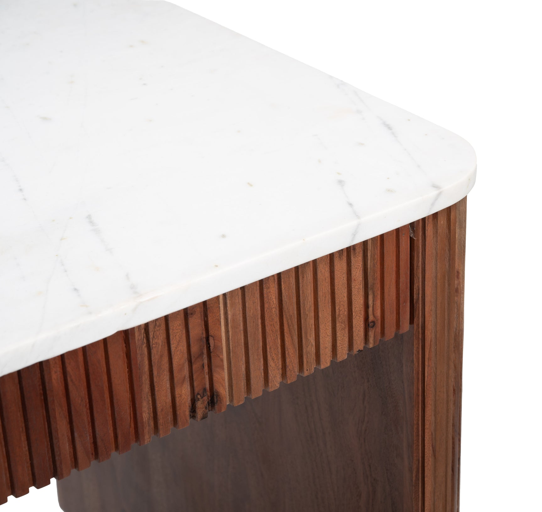 Obeah White & Walnut Desk - Ornate Home