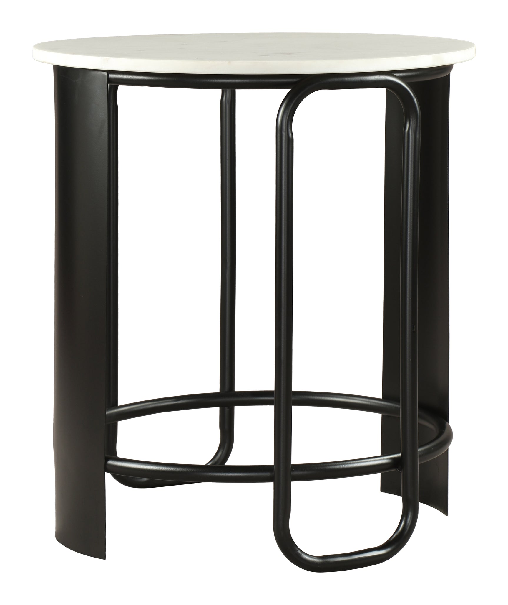 Obel White & Black Side Table - Ornate Home