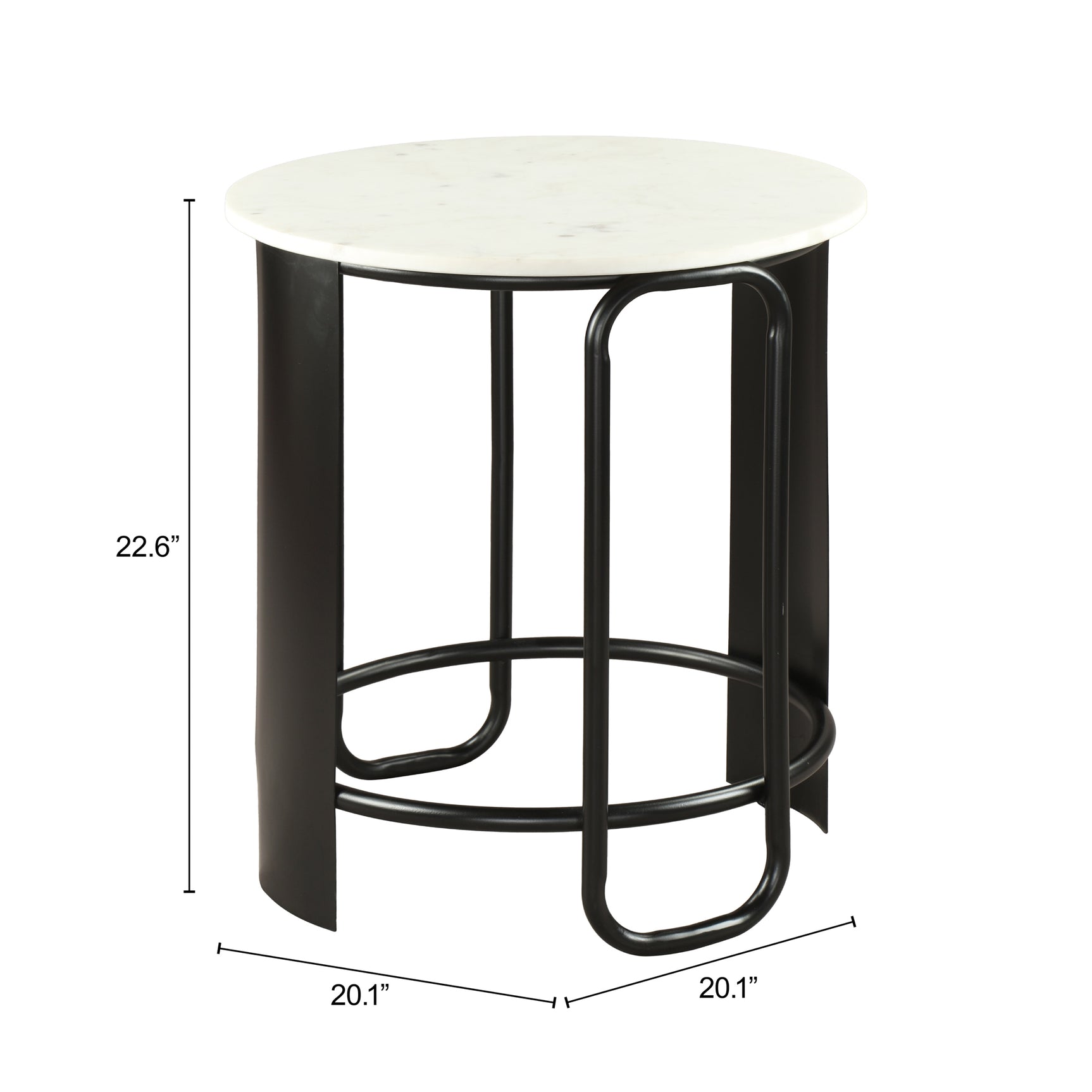Obel White & Black Side Table - Ornate Home