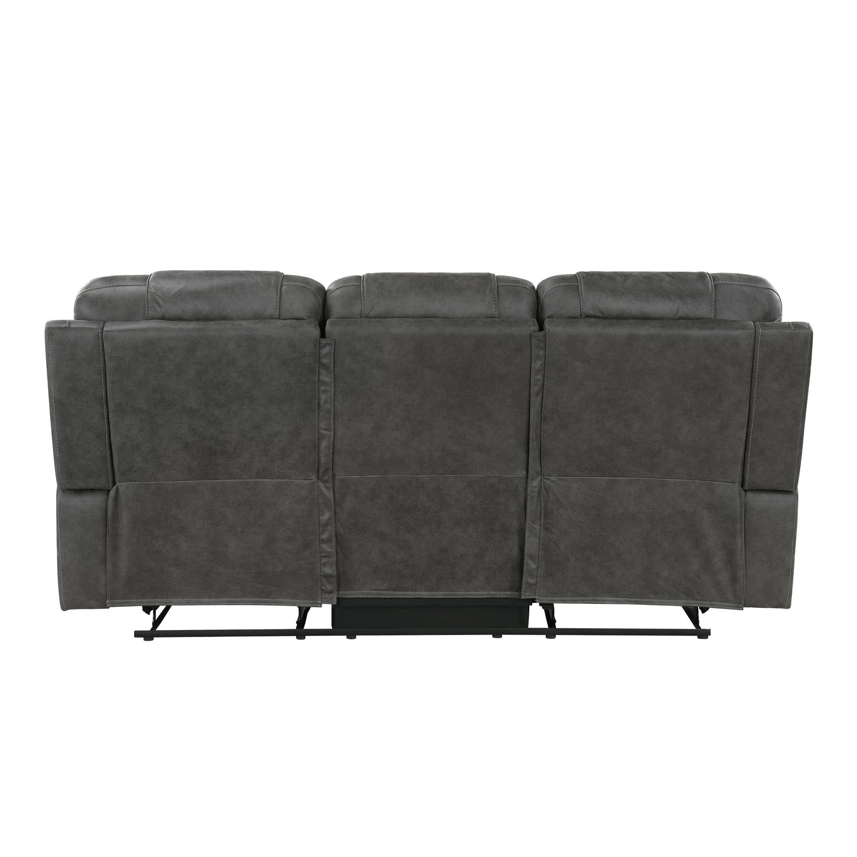 Oberon Dark Gray Double Reclining Sofa - Ornate Home