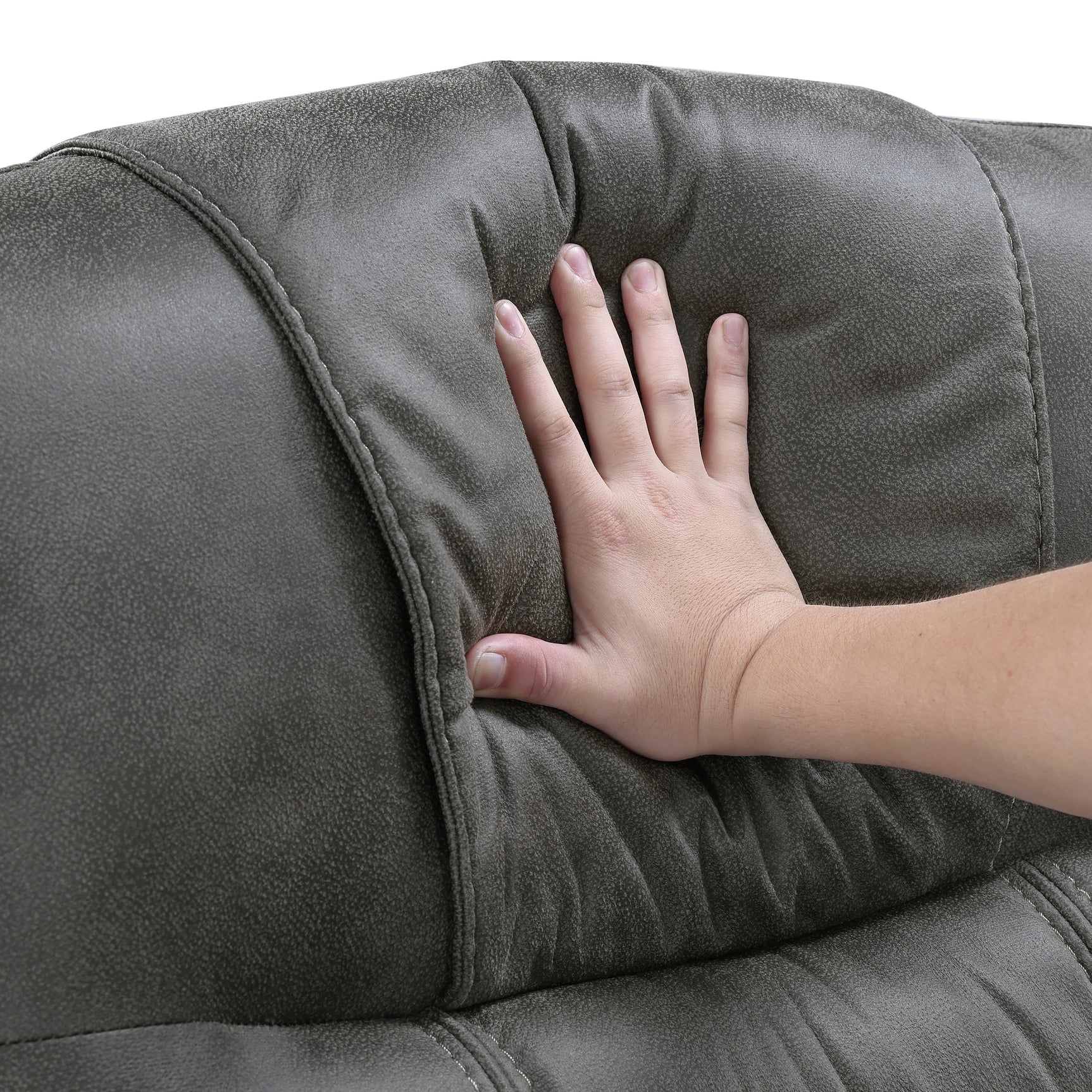 Oberon Dark Gray Double Reclining Sofa - Ornate Home