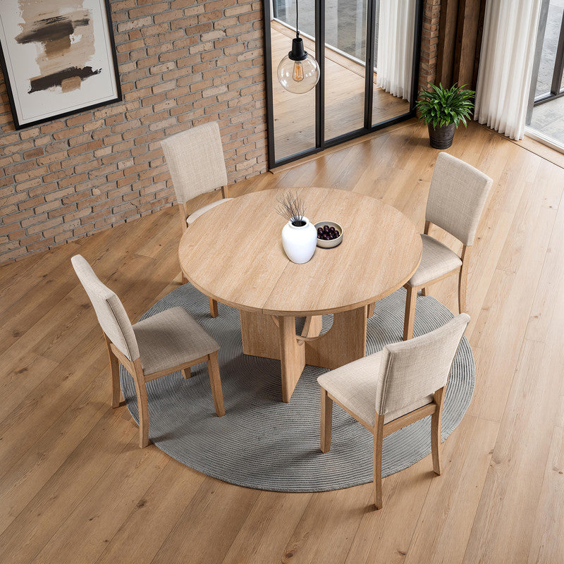 Oberto Natural Round Dining Table - Ornate Home
