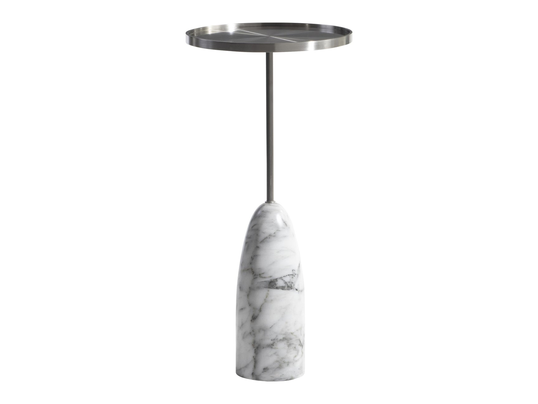 Obi Brushed Stainless Steel/Catia Black Accent Table - Ornate Home