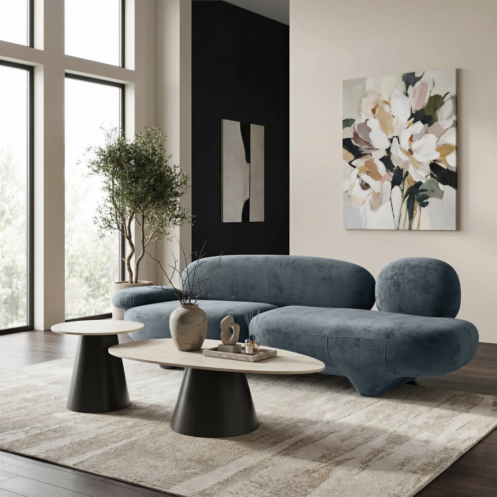 Oblak Storm Gray Sofa - Ornate Home