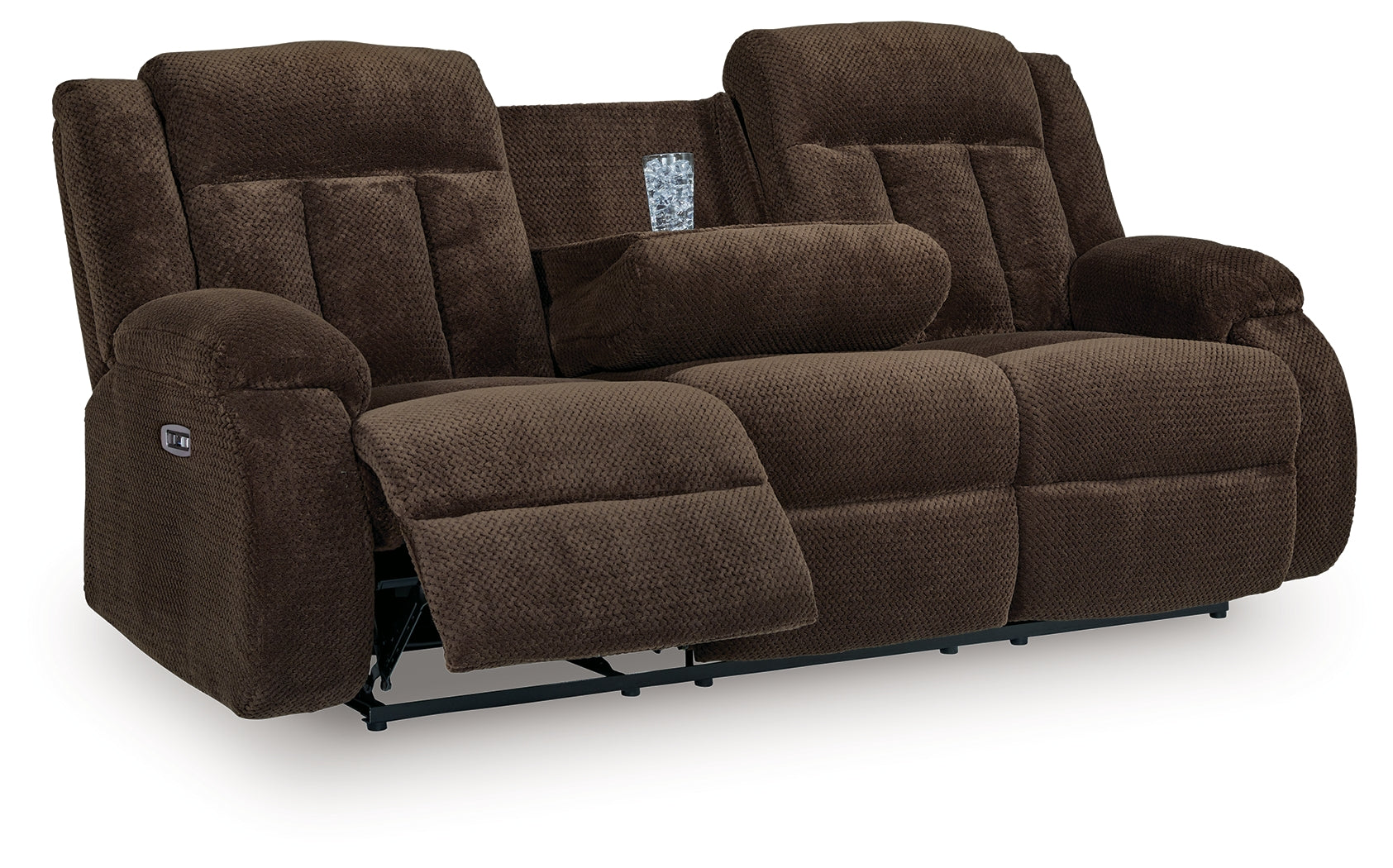 Observation Chocolate Power Reclining Sofa and Loveseat - Ornate Home