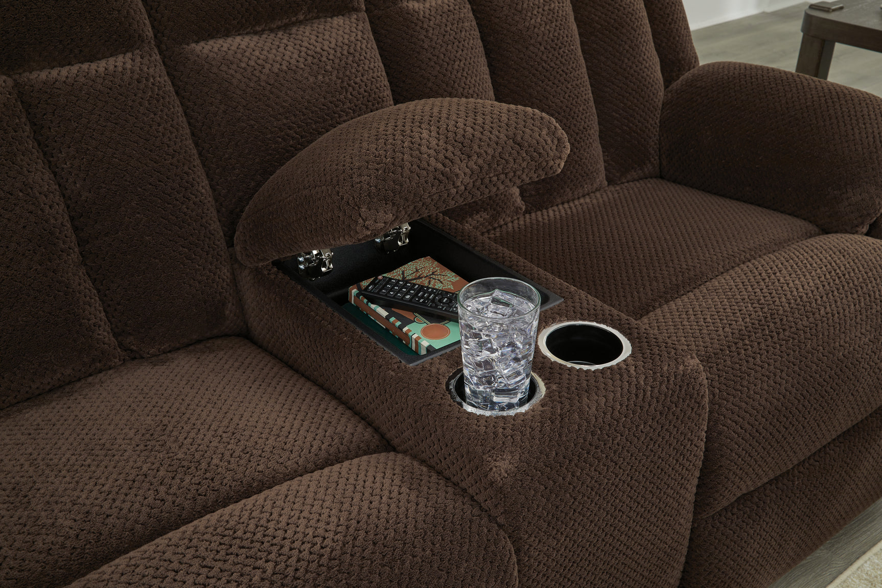 Observation Chocolate Power Reclining Sofa and Loveseat - Ornate Home