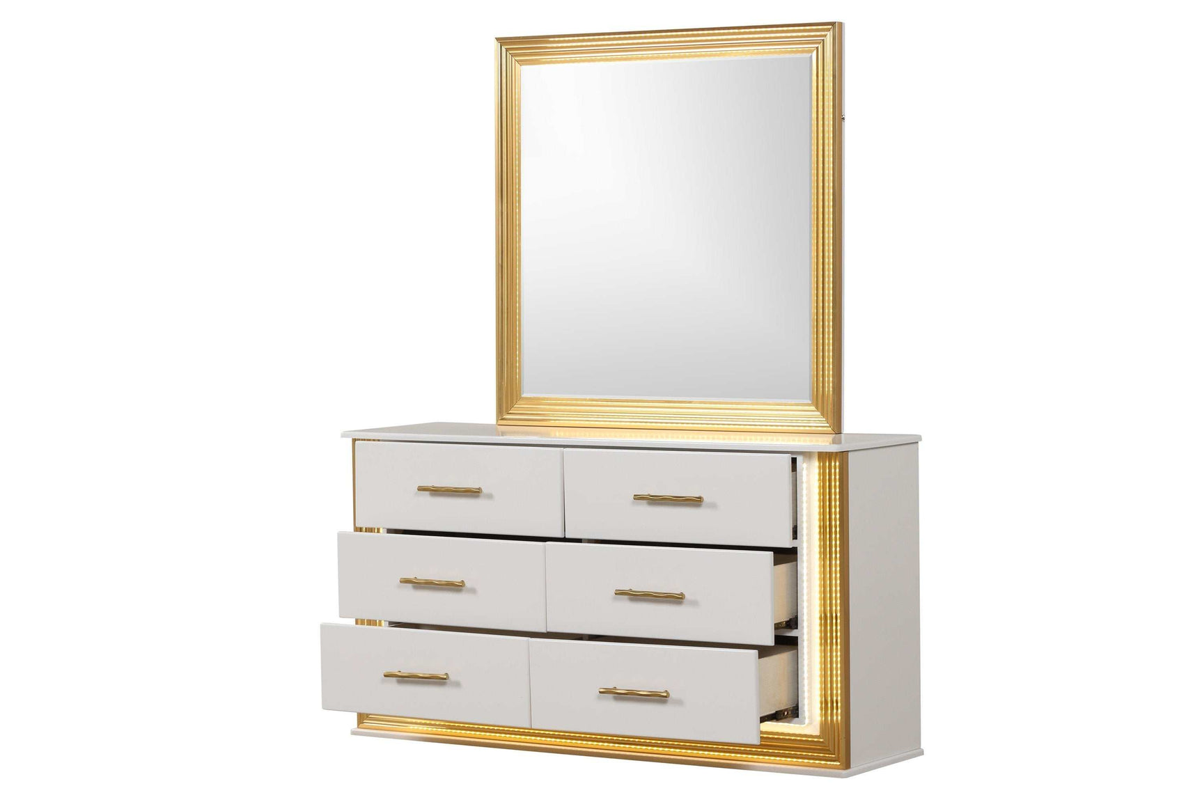 Obsession White & Gold Bedroom Mirror - Ornate Home