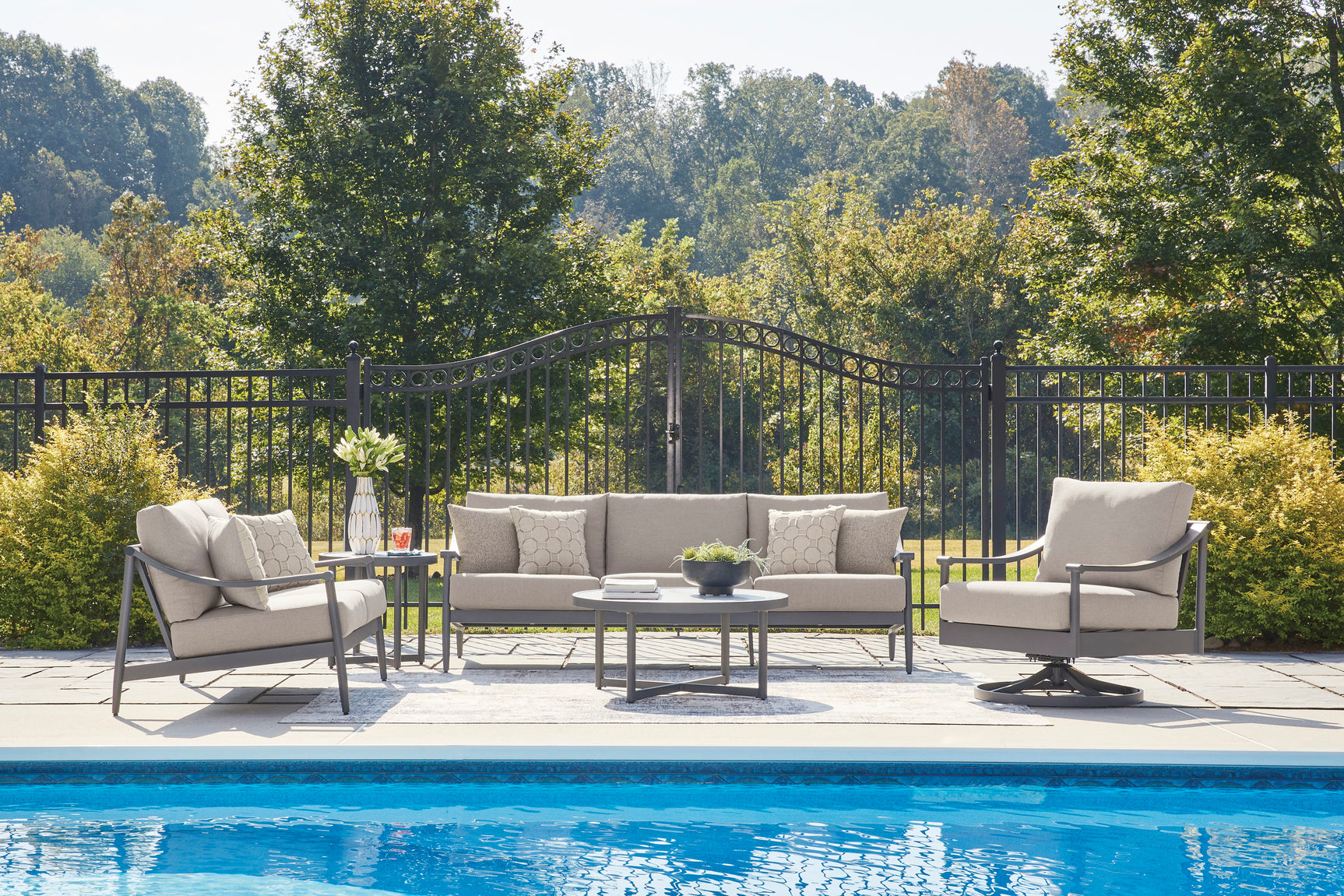 Ocean Beach Gray Sofa with Cushion - Ornate Home
