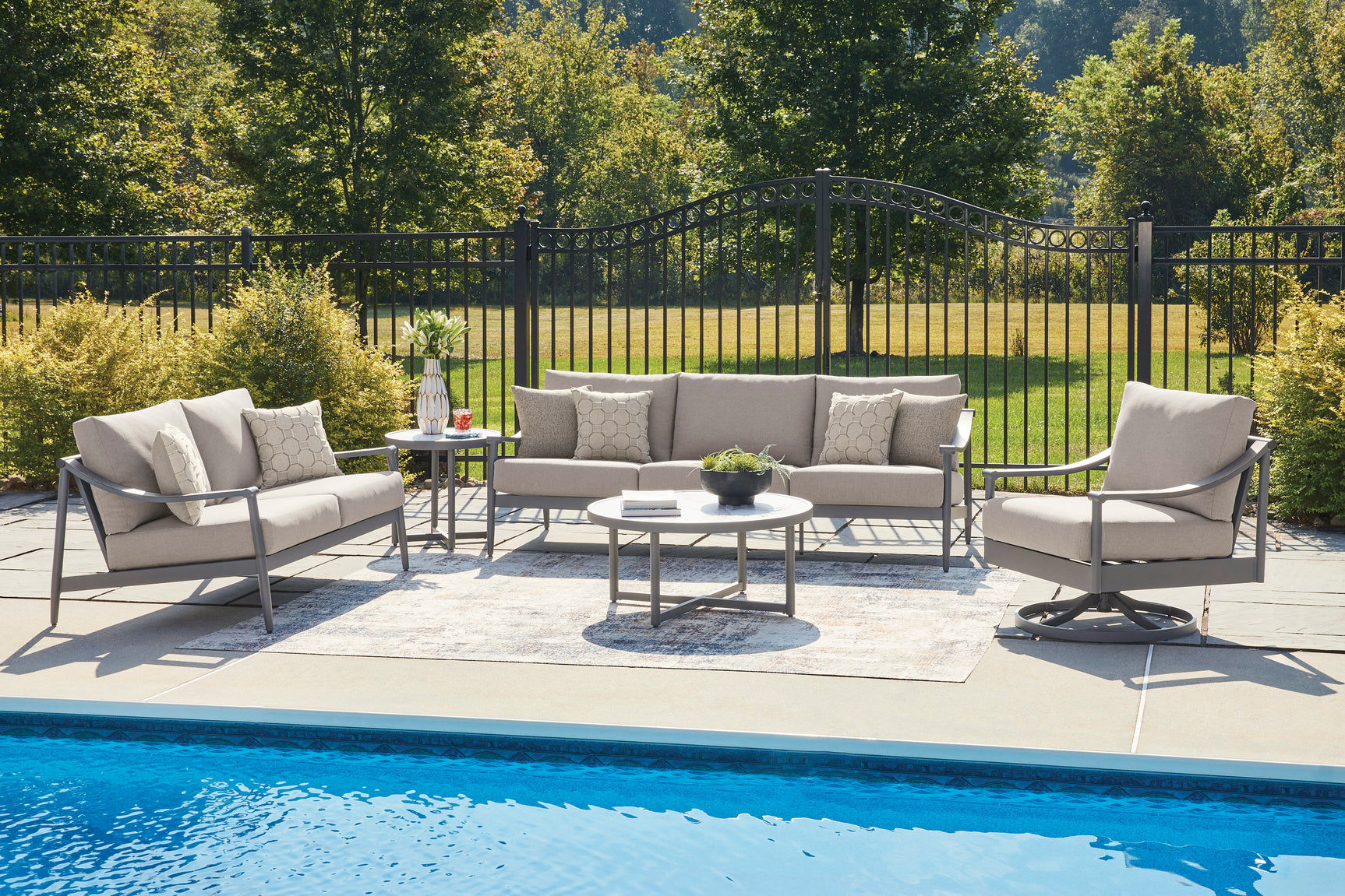 Ocean Beach Gray Sofa with Cushion - Ornate Home