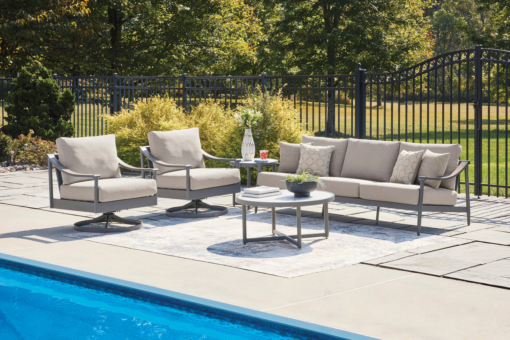 Ocean Beach Gray Sofa with Cushion - Ornate Home