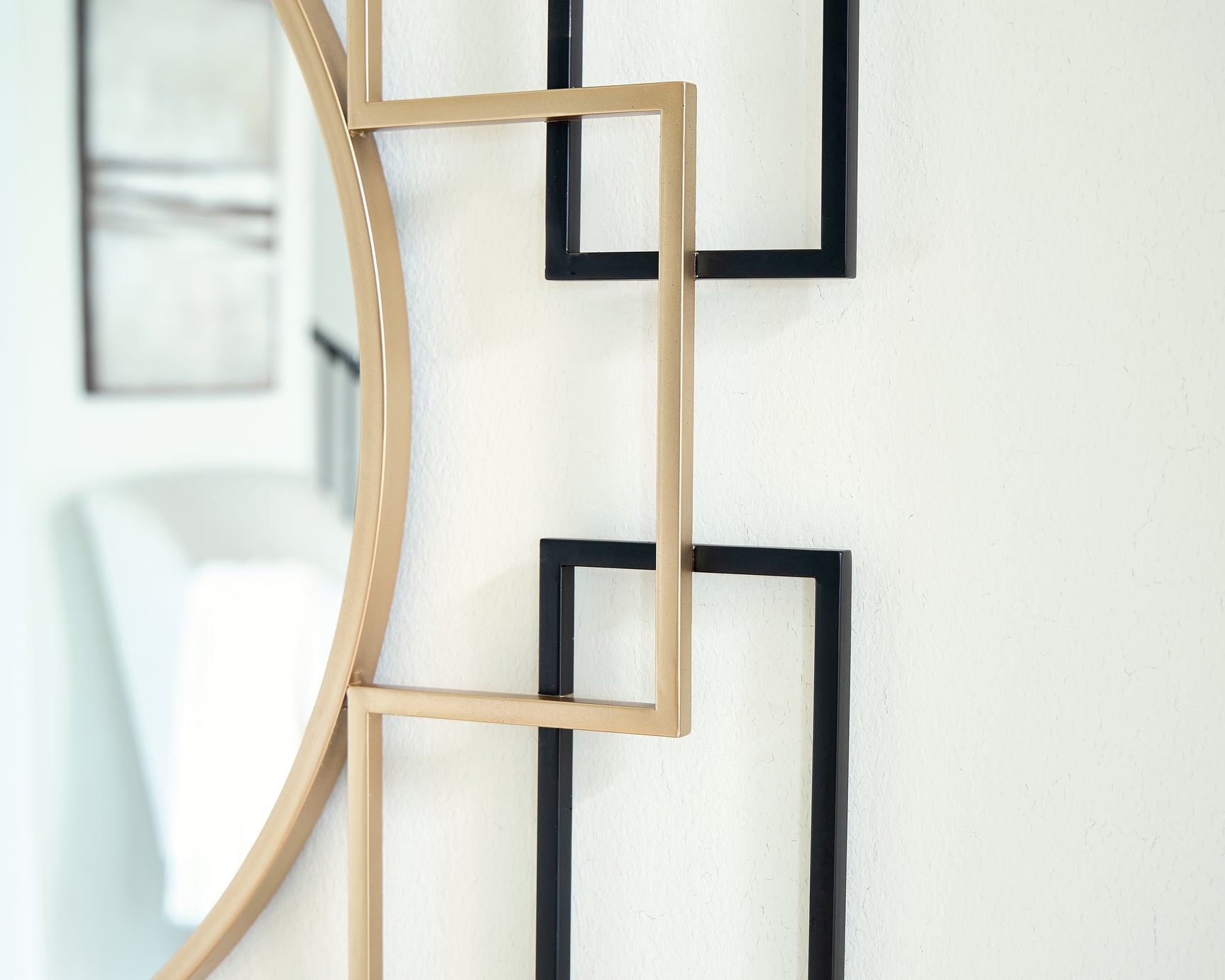 Oceanal Black/Gold Finish Accent Mirror - Ornate Home