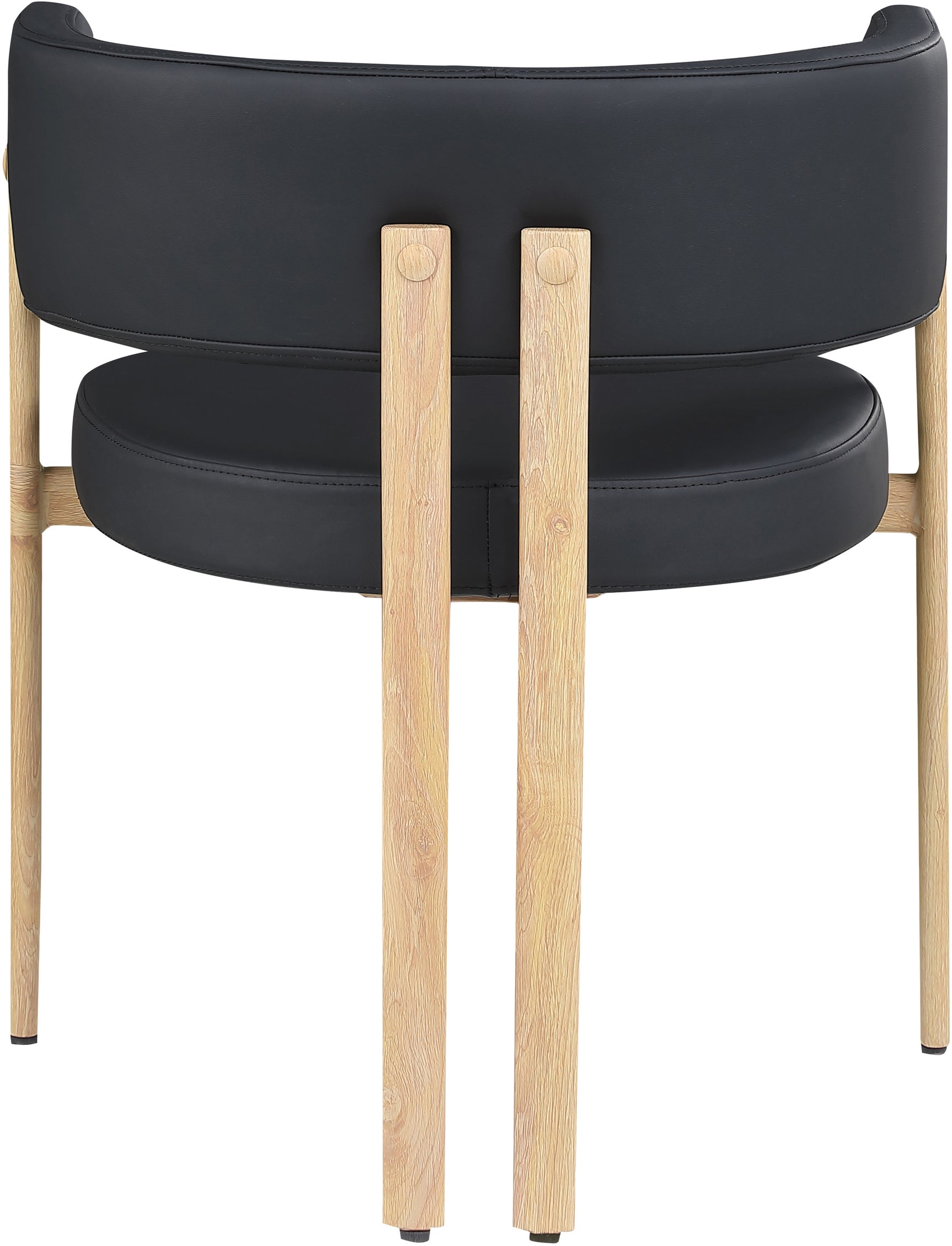 Oceanside Black/Natural Leather Upholstered Dining Chair (Set of 2) - Ornate Home