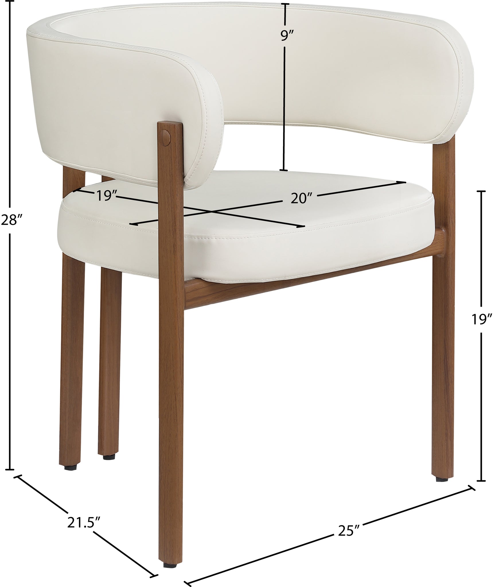 Oceanside Cream/Brown Leather Upholstered Dining Chair (Set of 2) - Ornate Home