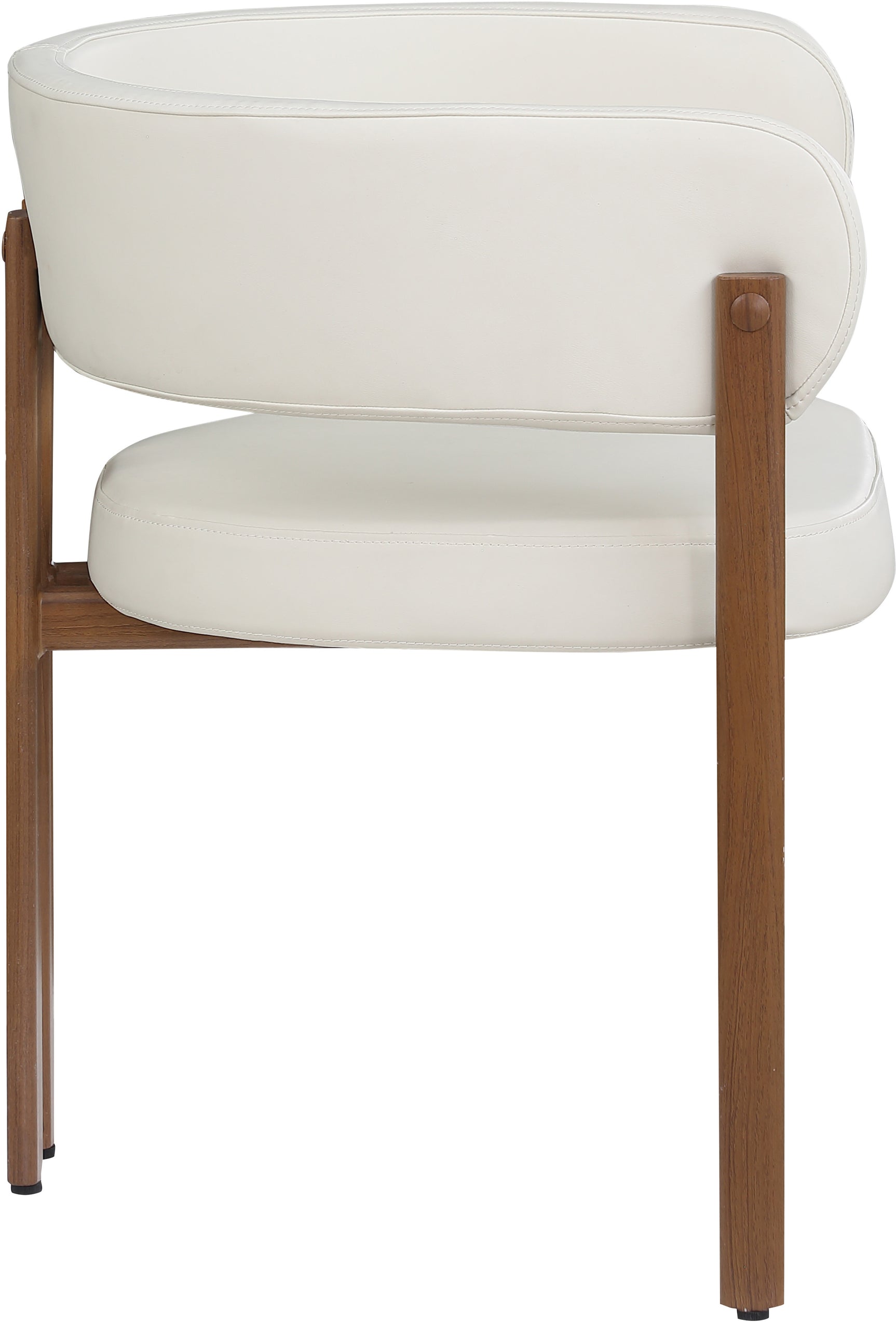 Oceanside Cream/Brown Leather Upholstered Dining Chair (Set of 2) - Ornate Home