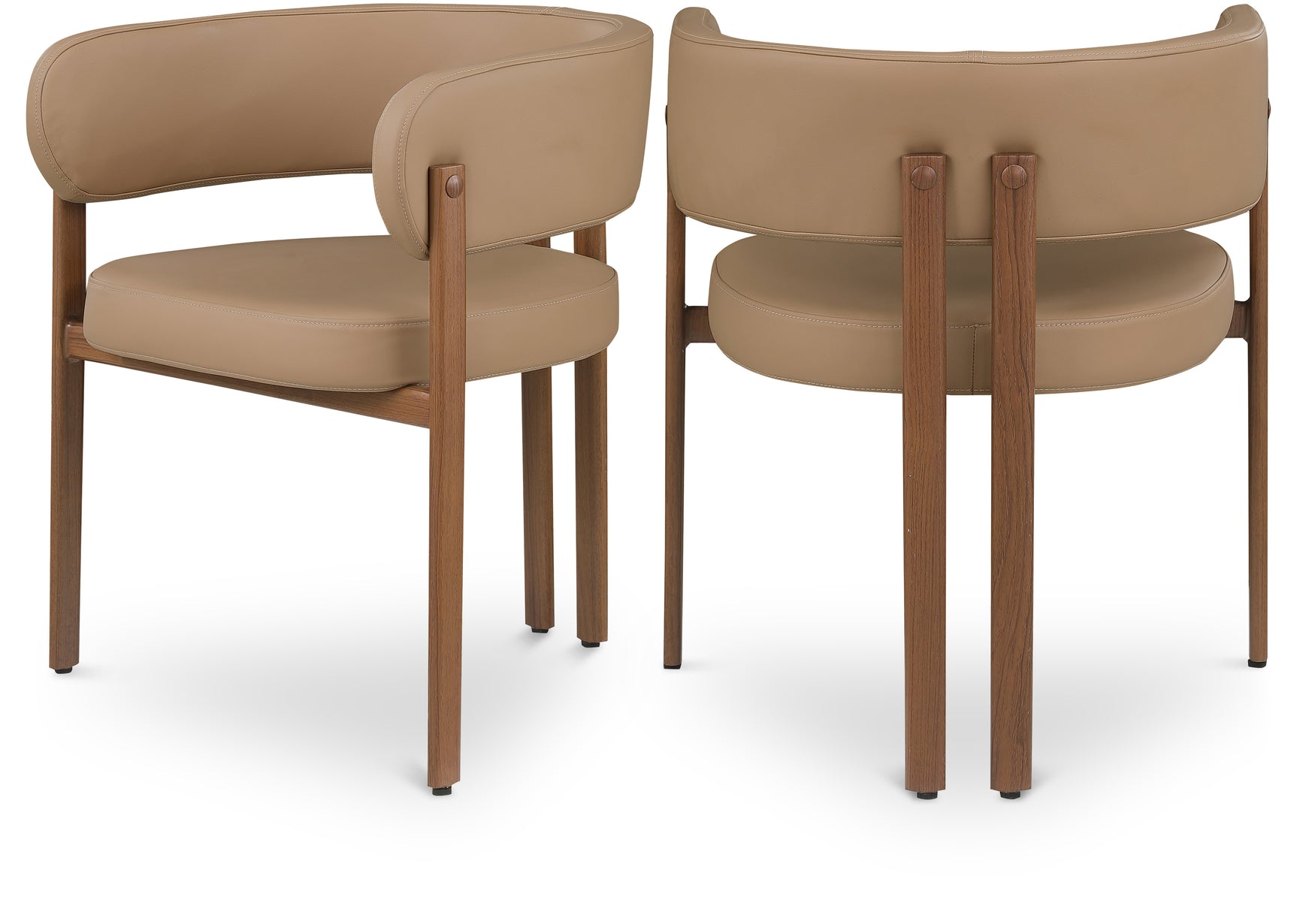 Oceanside Tan/Brown Leather Upholstered Dining Chair (Set of 2) - Ornate Home