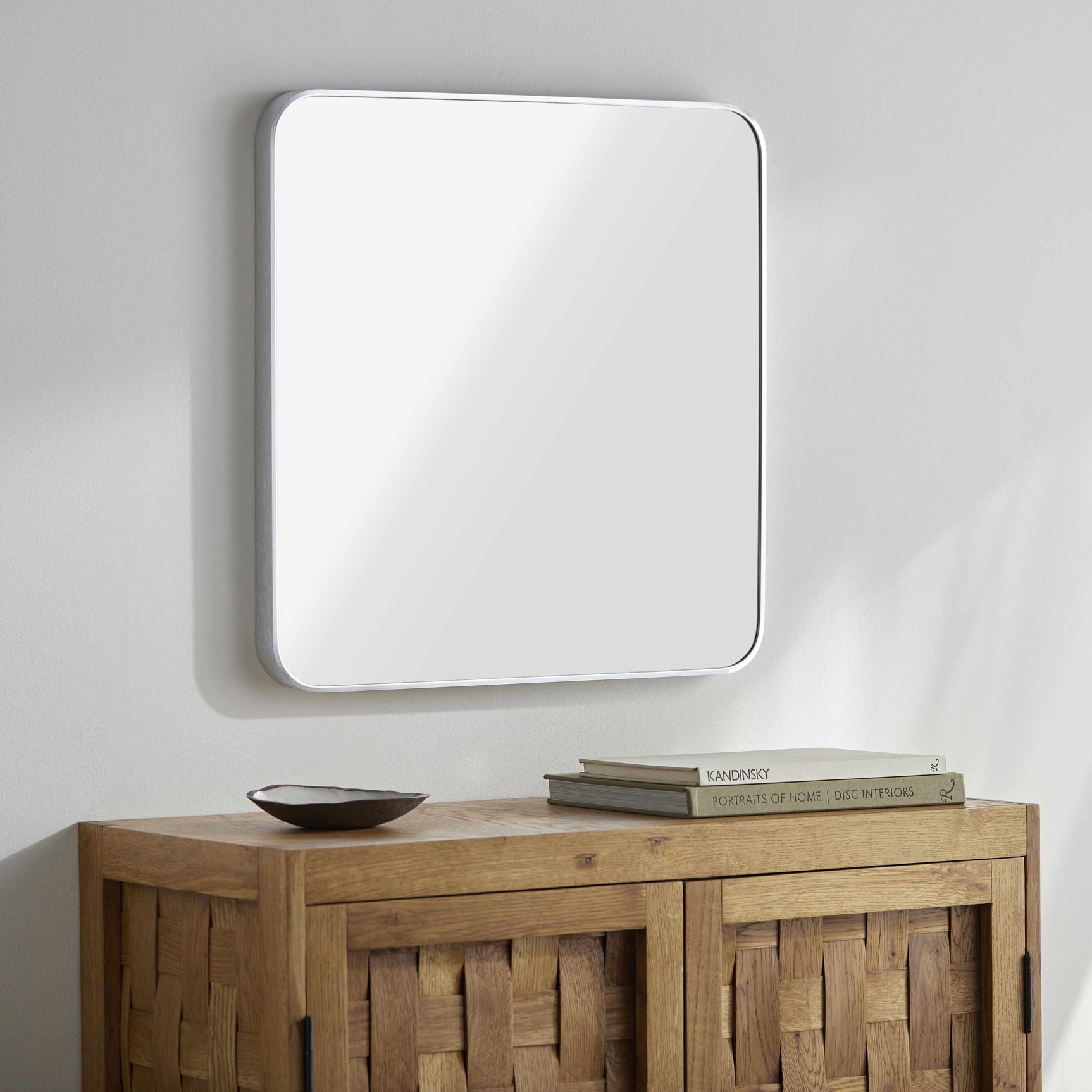 Ockenfels Modern Arched Silver Gray Wall Mirror - Ornate Home