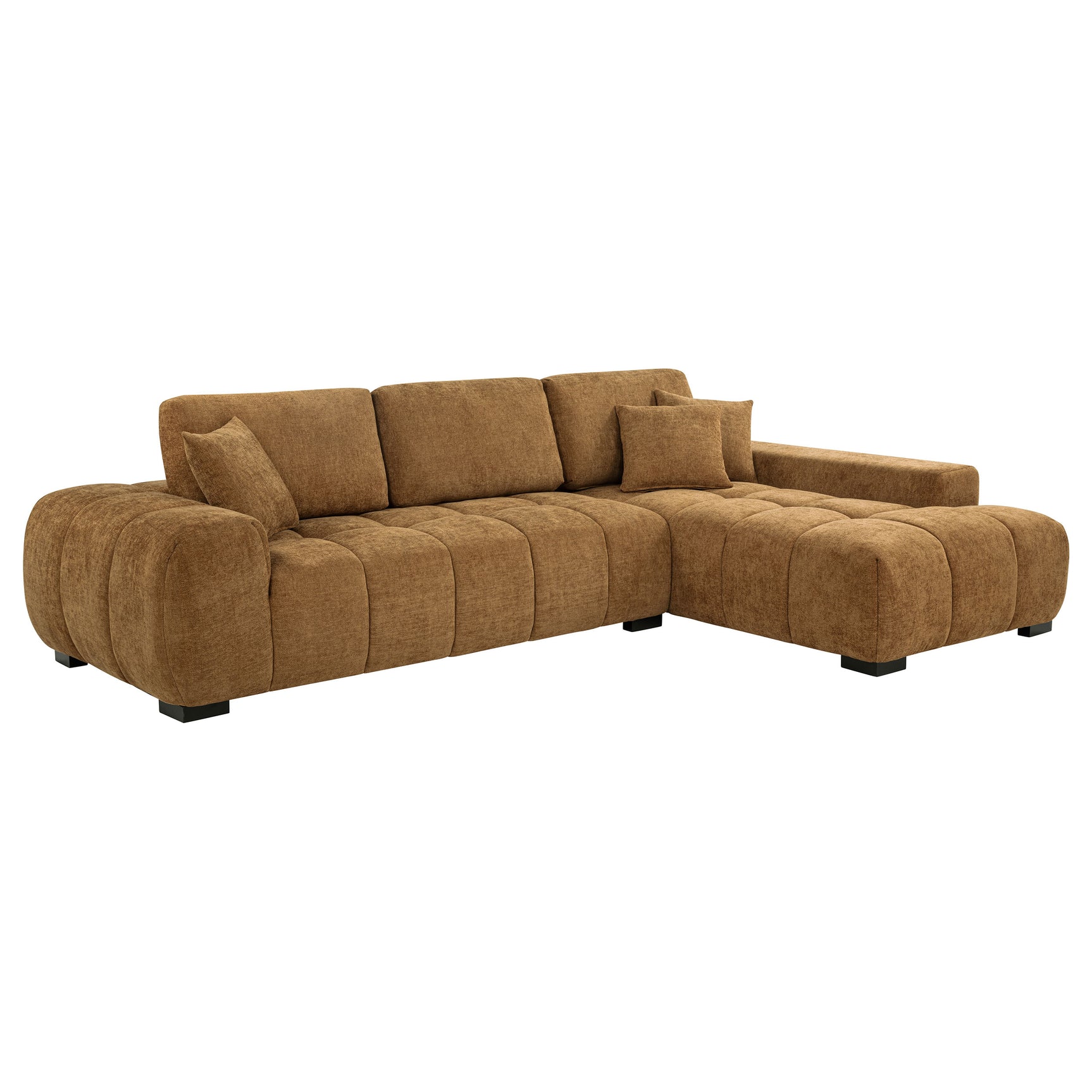 Octavia Amber Upholstered Sectional Chaise Sofa - Ornate Home