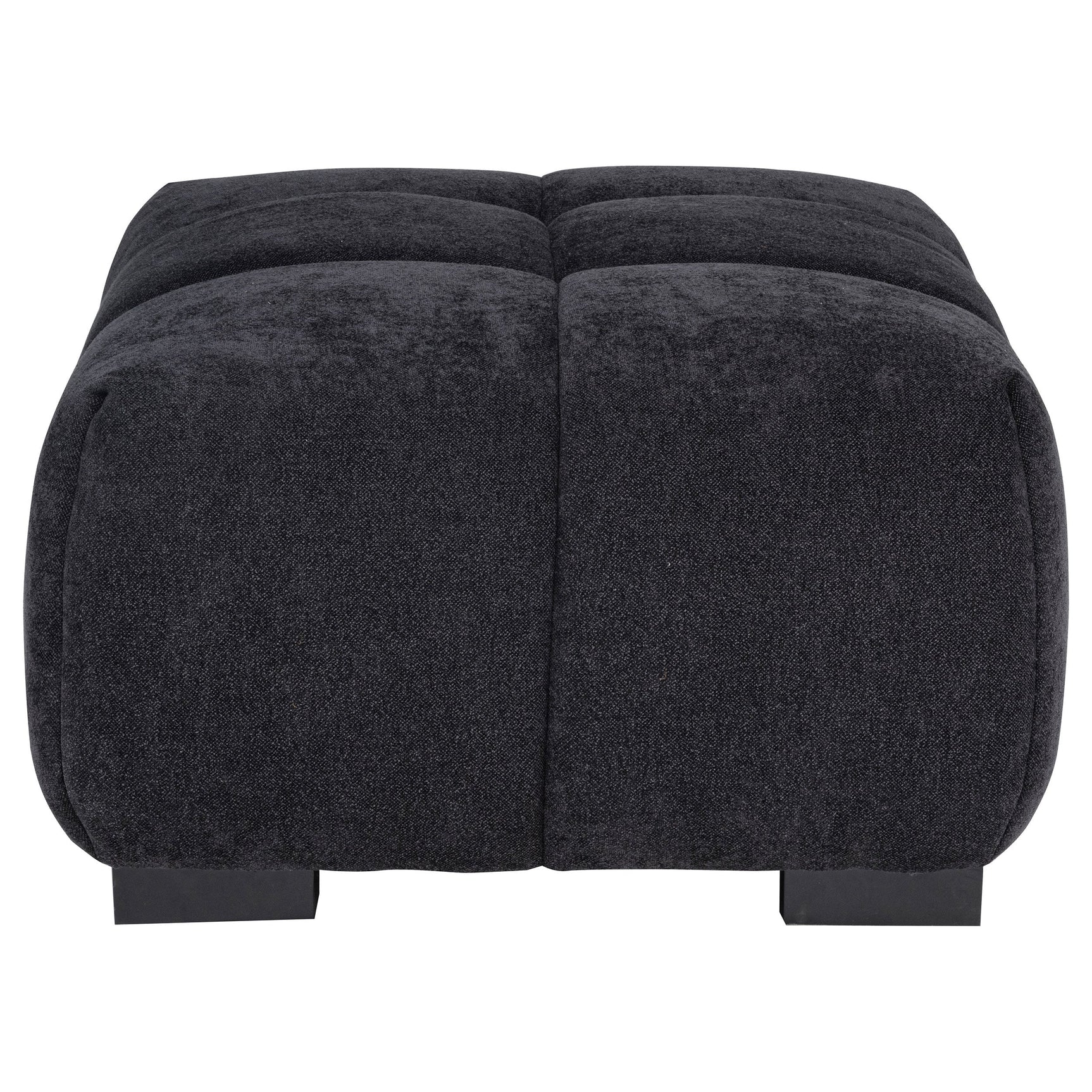 Octavia Black Upholstered Rectangular Ottoman - Ornate Home