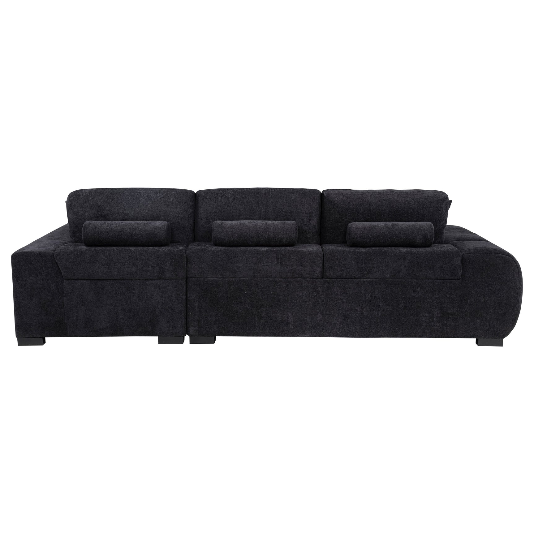 Octavia Black Upholstered Sectional Chaise Sofa - Ornate Home