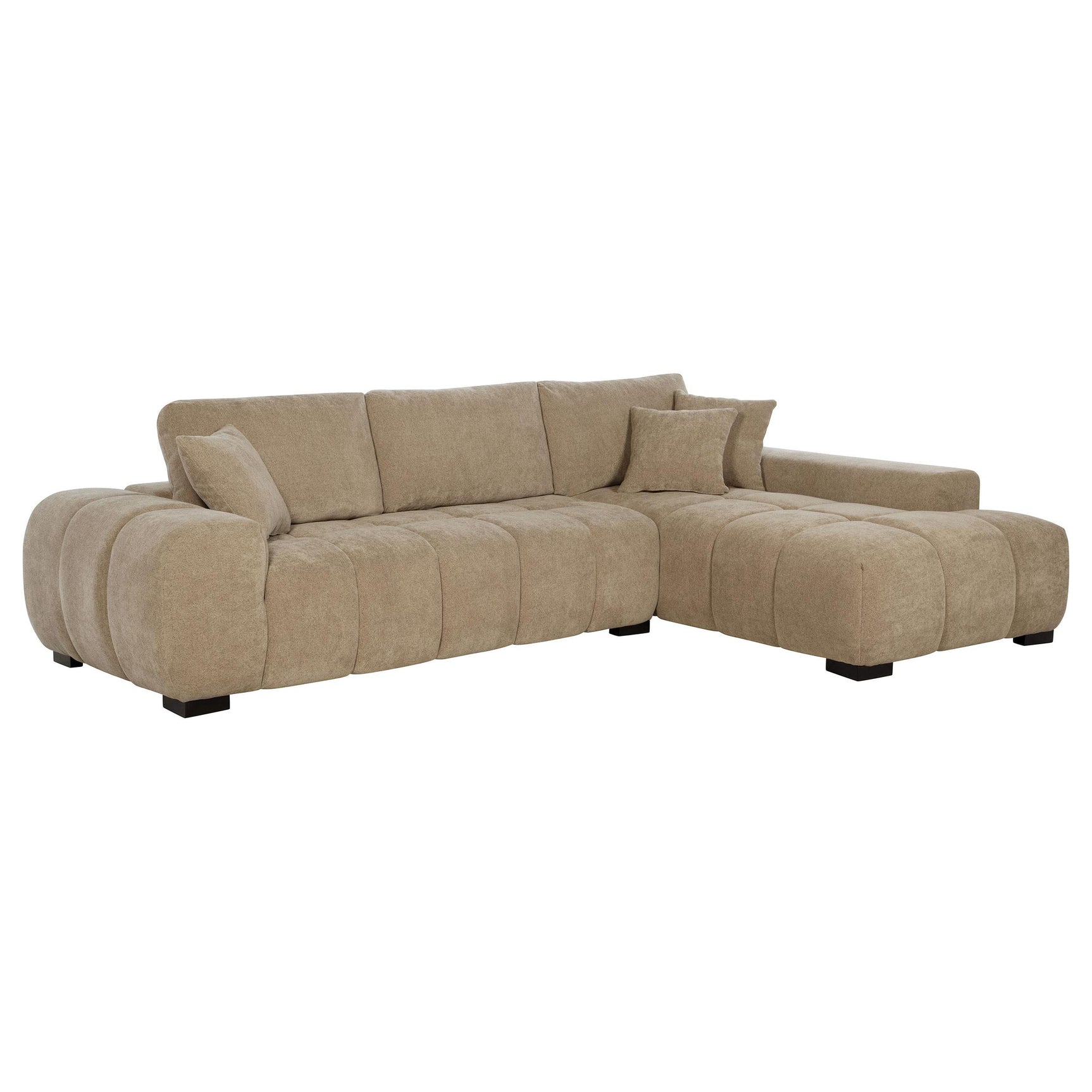Octavia Camel Upholstered Sectional Chaise Sofa - Ornate Home