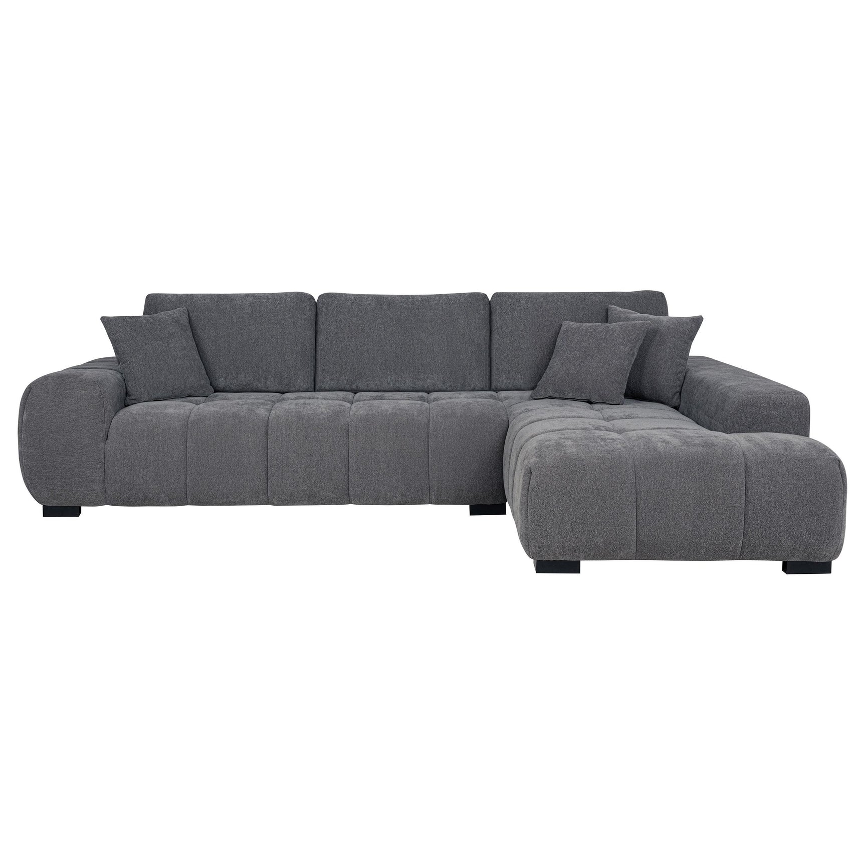 Octavia Charcoal Grey Upholstered Sectional Chaise Sofa - Ornate Home