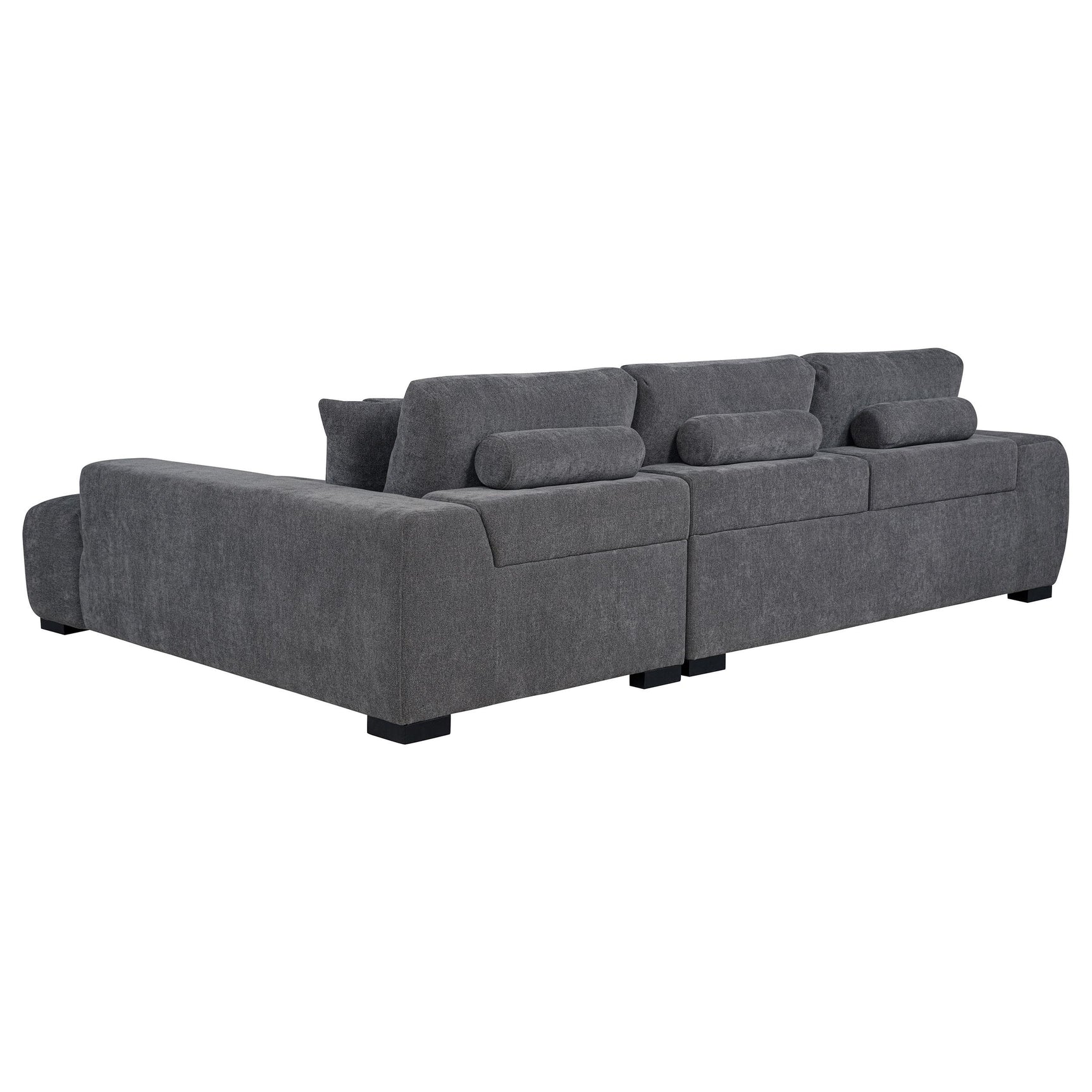 Octavia Charcoal Grey Upholstered Sectional Chaise Sofa - Ornate Home