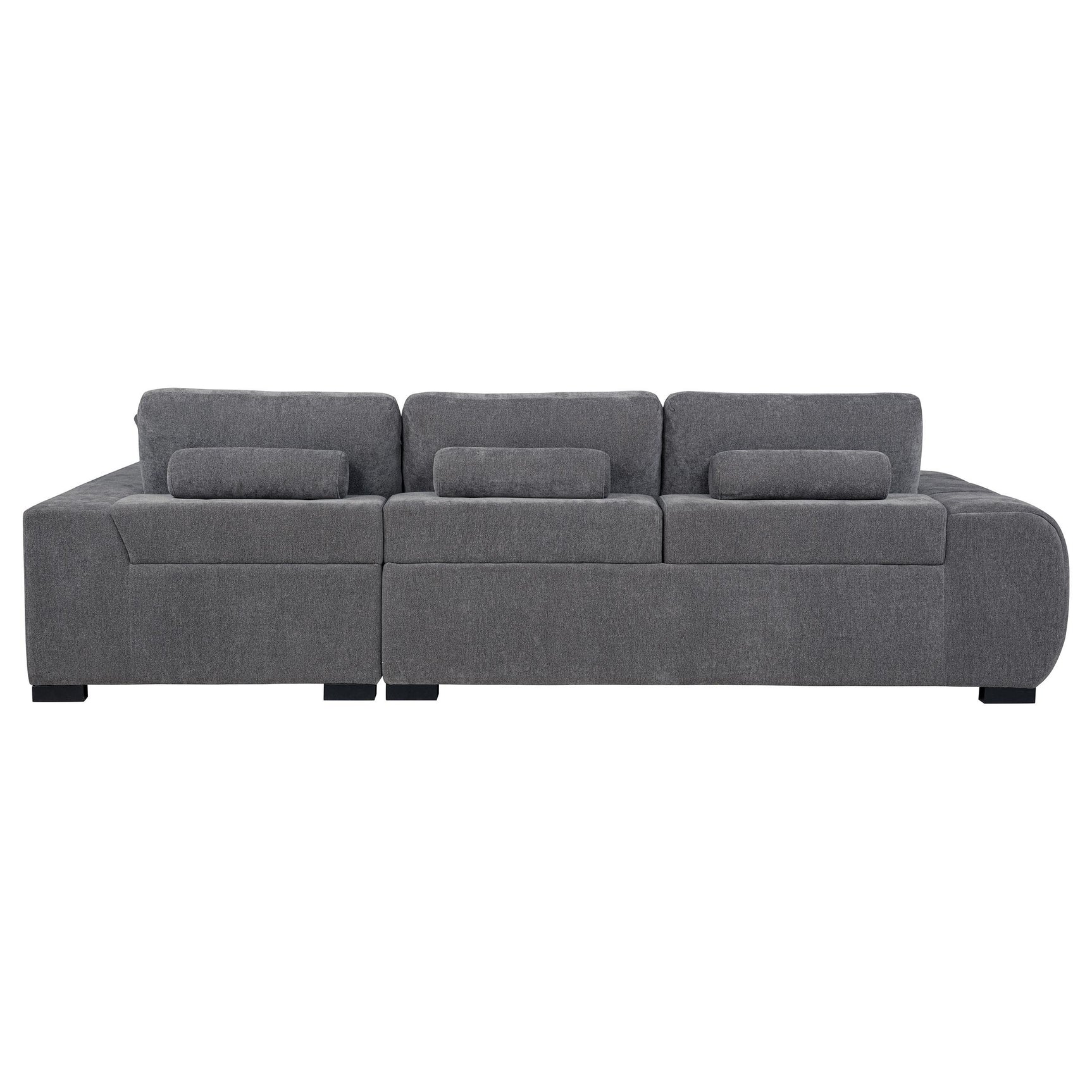 Octavia Charcoal Grey Upholstered Sectional Chaise Sofa - Ornate Home