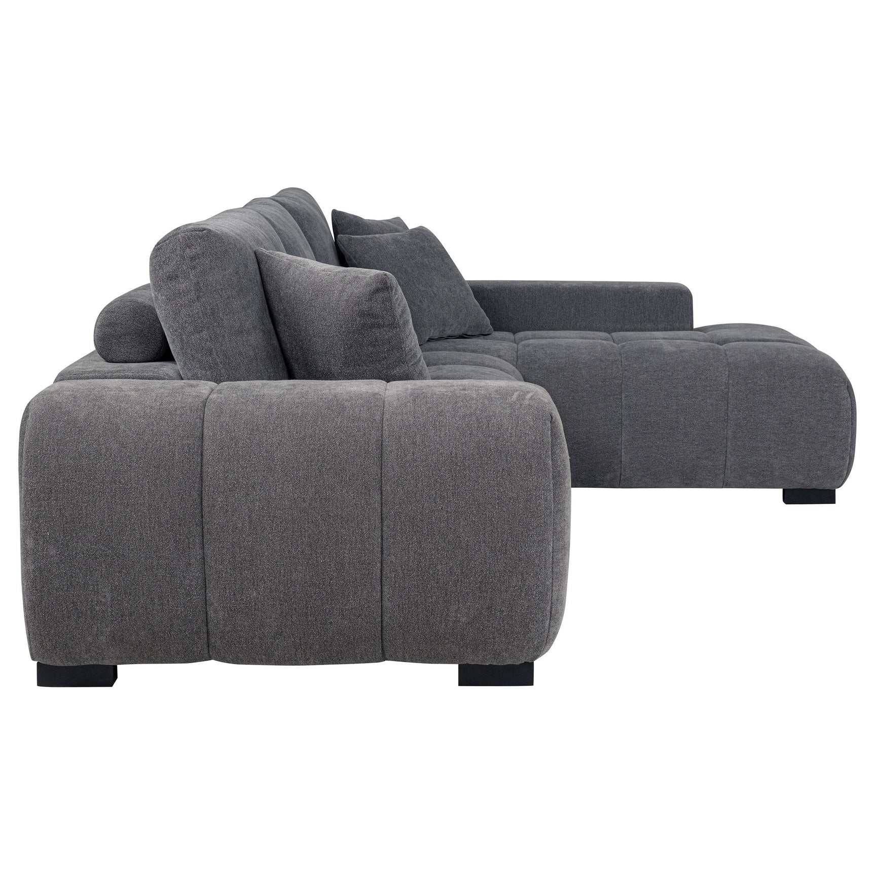 Octavia Charcoal Grey Upholstered Sectional Chaise Sofa - Ornate Home
