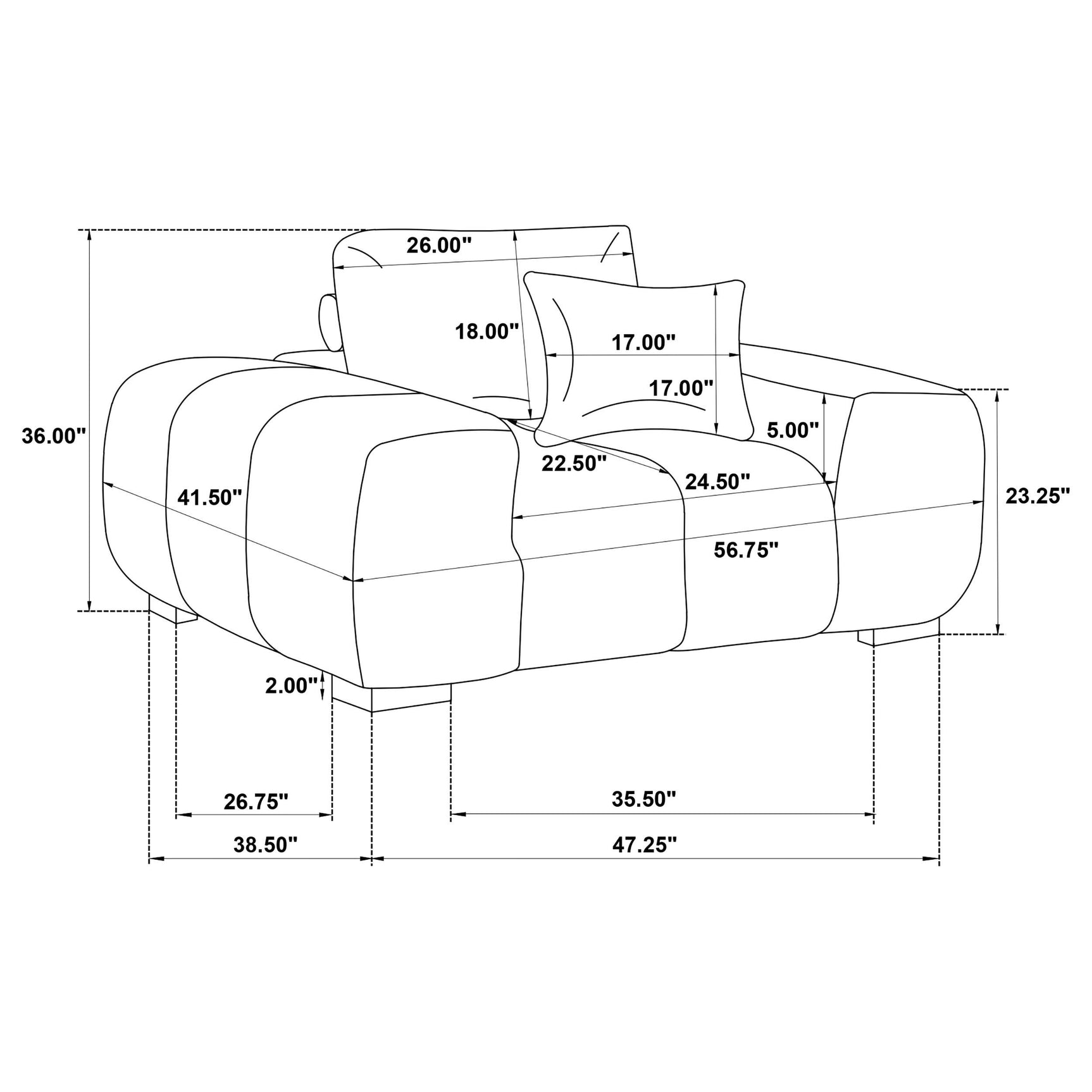 Octavia Charcoal Grey Upholstered Track Arm Accent Chair - Ornate Home