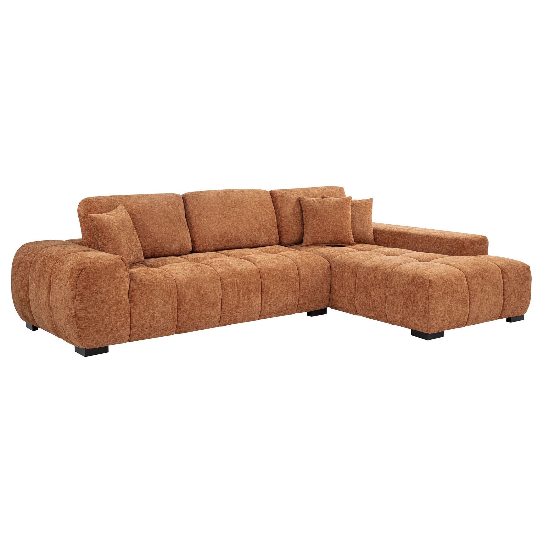 Octavia Orange Upholstered Sectional Chaise Sofa - Ornate Home