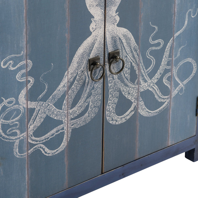 Octopus Blue/White Cabinet - Ornate Home