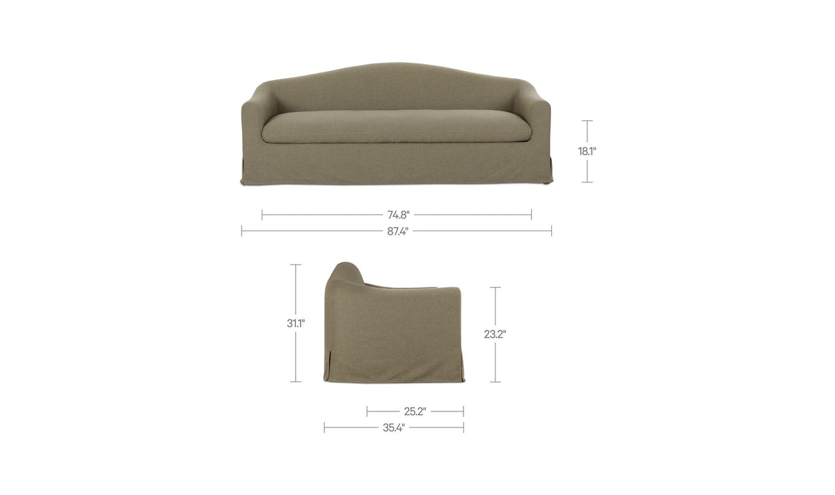 Odell Olive Slipcover Sofa - Ornate Home
