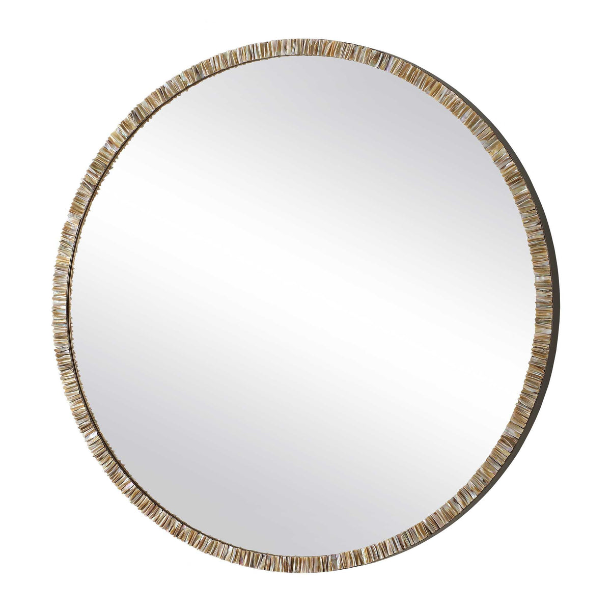Odeon Bronze Shell Inlay Round Mirror - Ornate Home