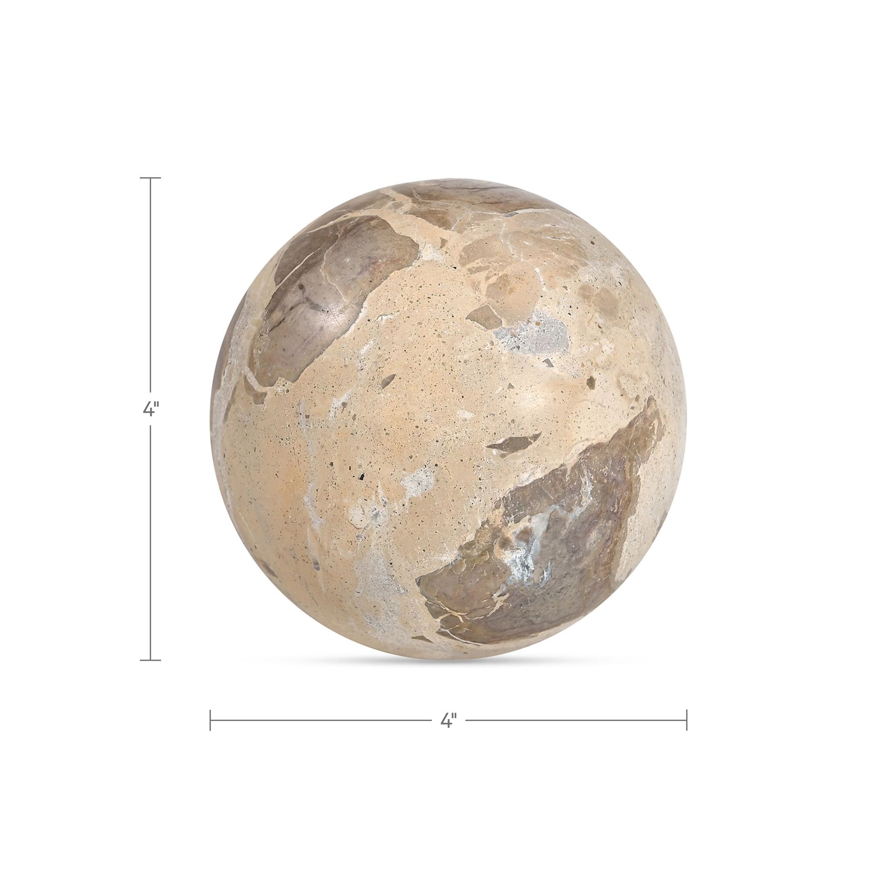Odessa Tendu Beige Marble Sphere Tabletop Accent - Ornate Home