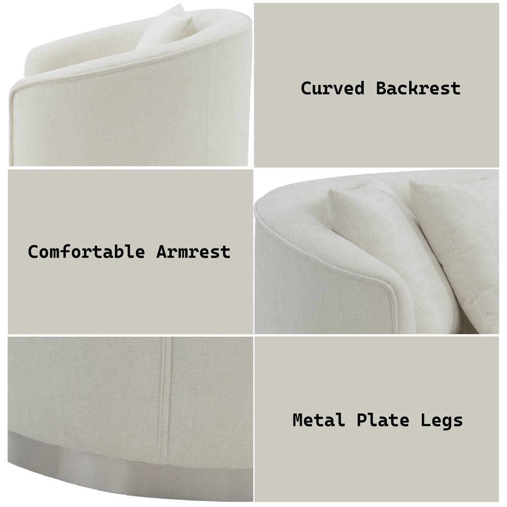 Odette Beige Loveseat W/2 Pillows - Ornate Home