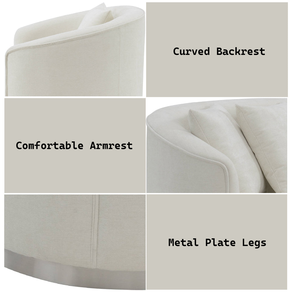 Odette Beige Sofa W/4 Pillows - Ornate Home